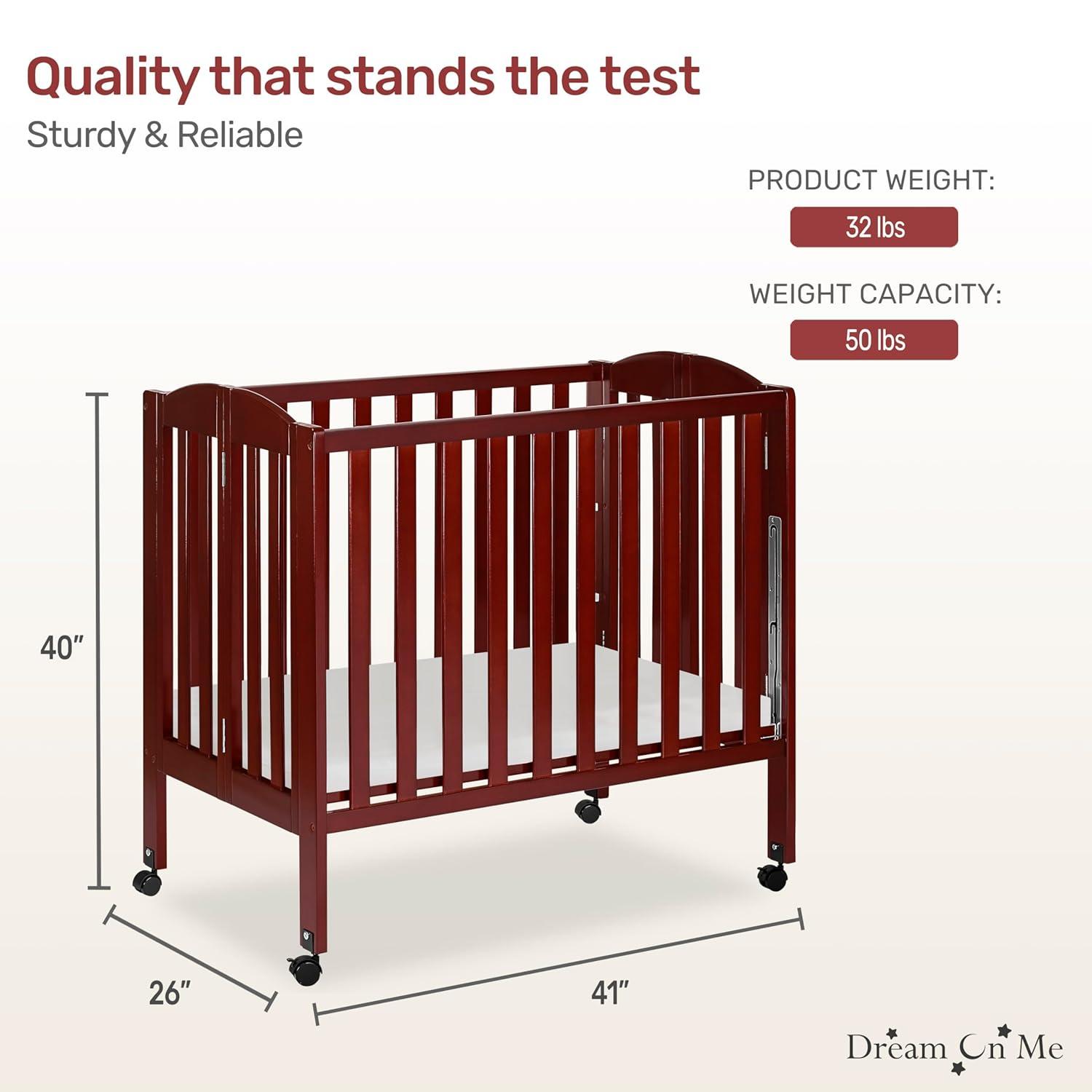 Dream On Me 2-in-1 Mini Convertible Portable Crib