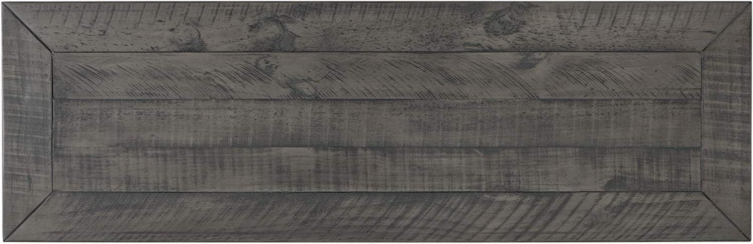 Coastal Rectangular Wooden Console Table with 2 Drawers, White and Gray- Saltoro Sherpi