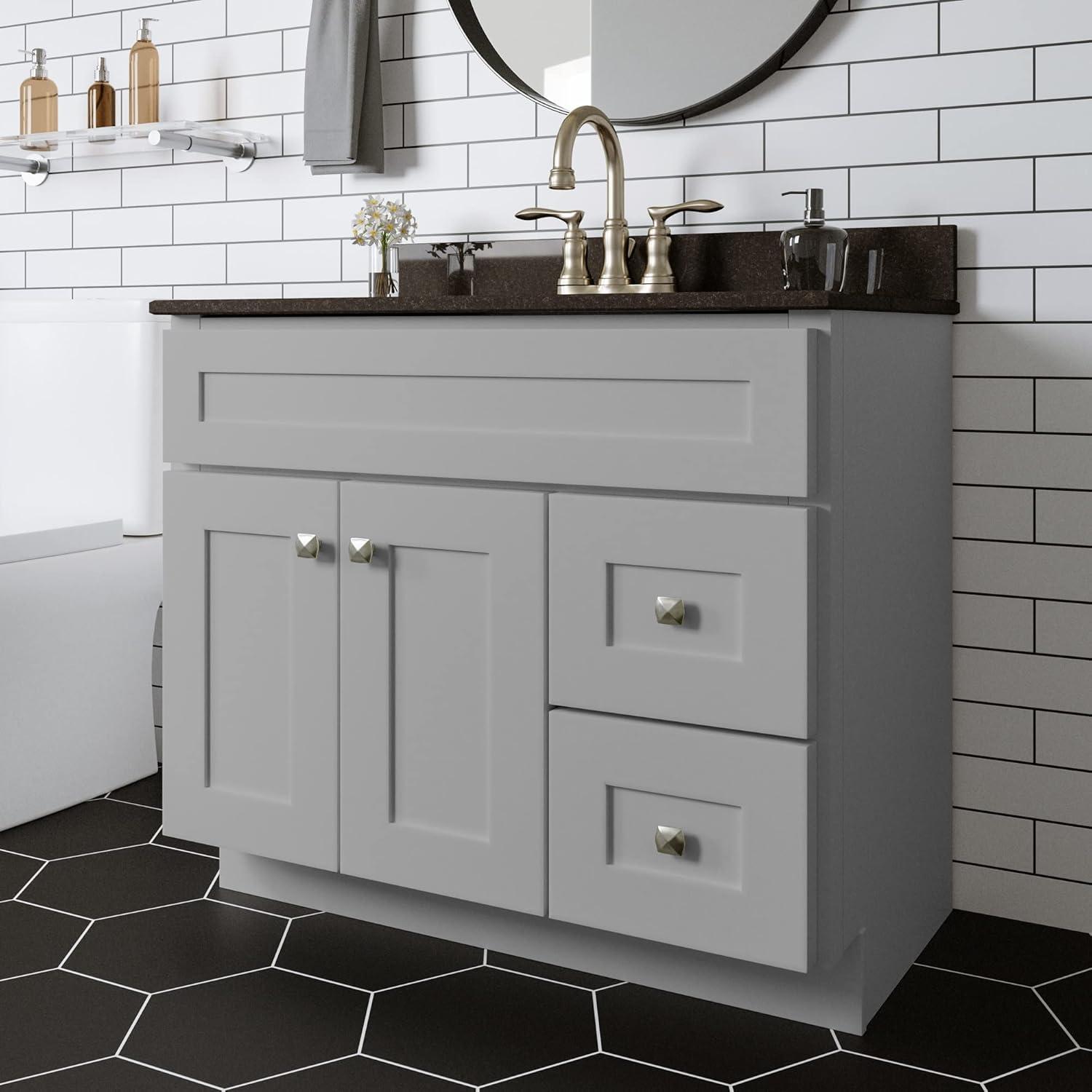 Design House Brookings 36 Inch Bathroom Vanity, Ready to Assemble, Solid Wood, Sherwin Williams – Design House, 587097