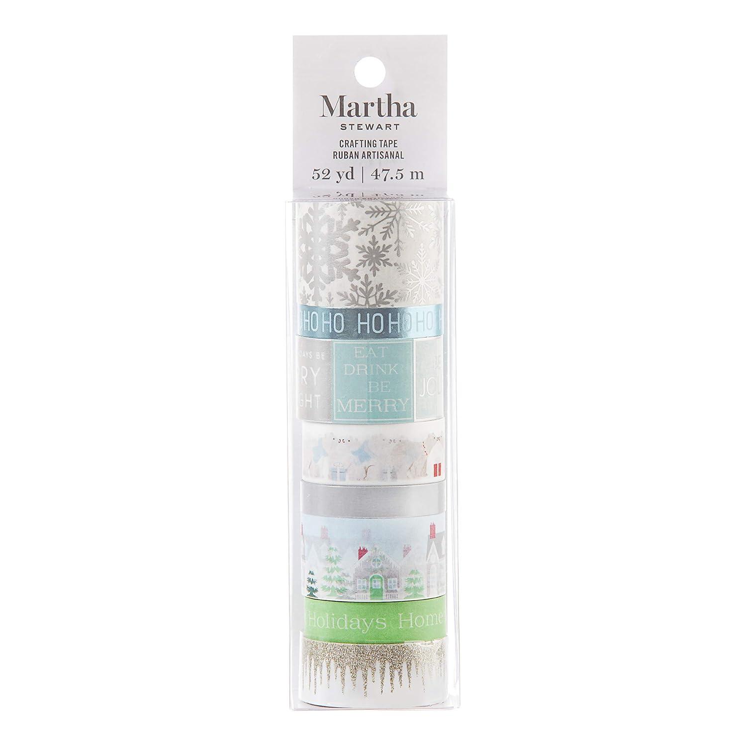 Martha Stewart Crafts Light Blue Christmas Washi Tape, 8 Pieces