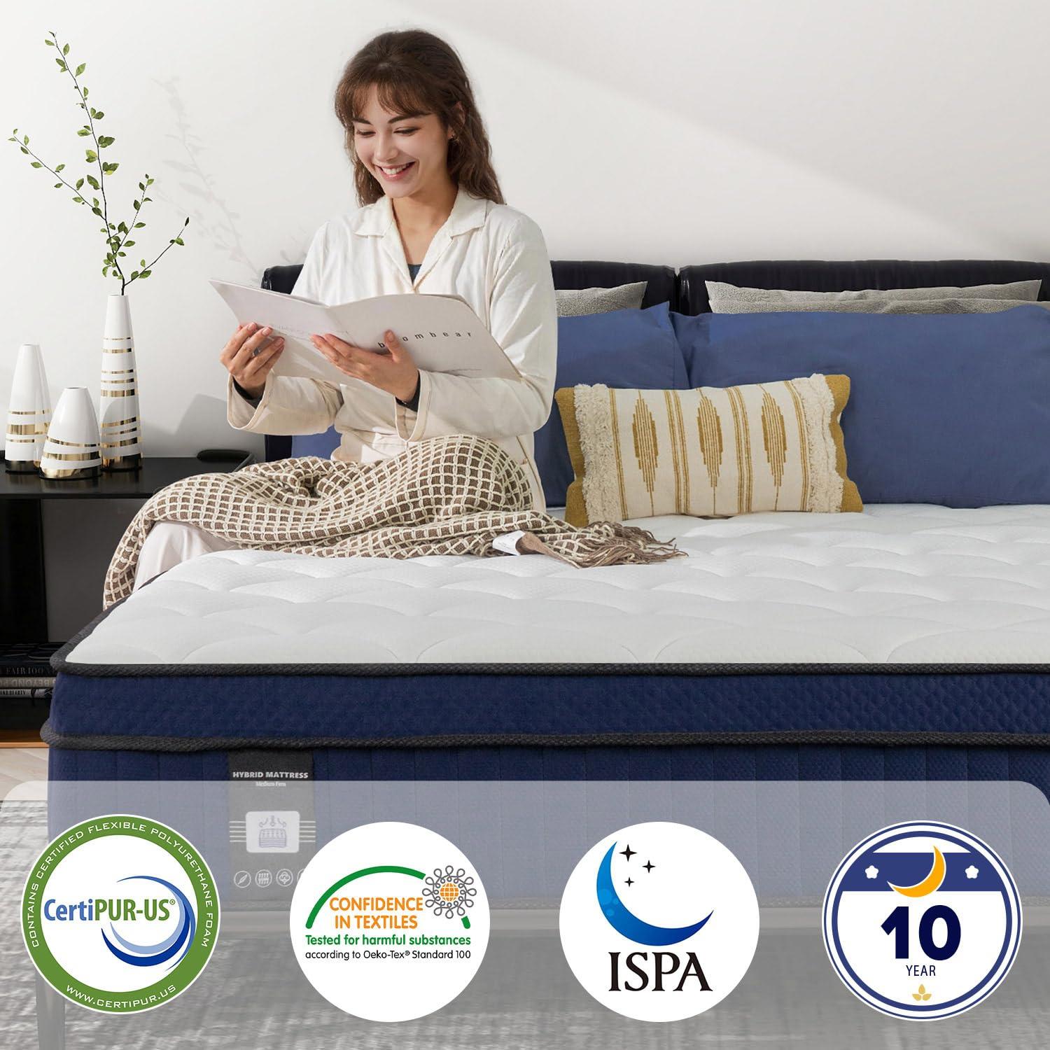 Alwyn Home Congresbury 10'' Medium Memory Foam Hybrid Mattress In A Box