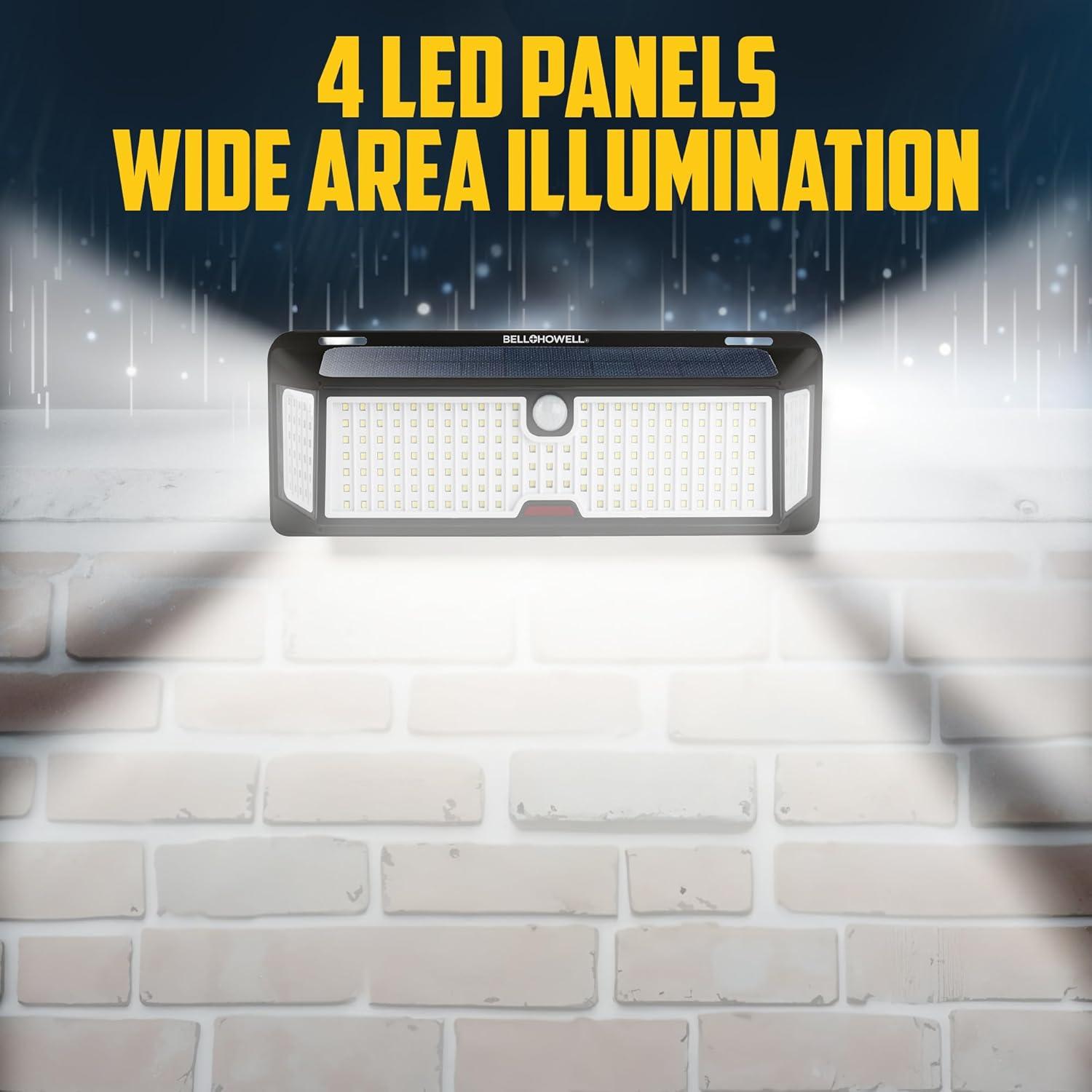 Bell + Howell Bionic Wall Light XL Pro – 1000 Lumens Solar Powered Motion Activated Outdoor LED Light