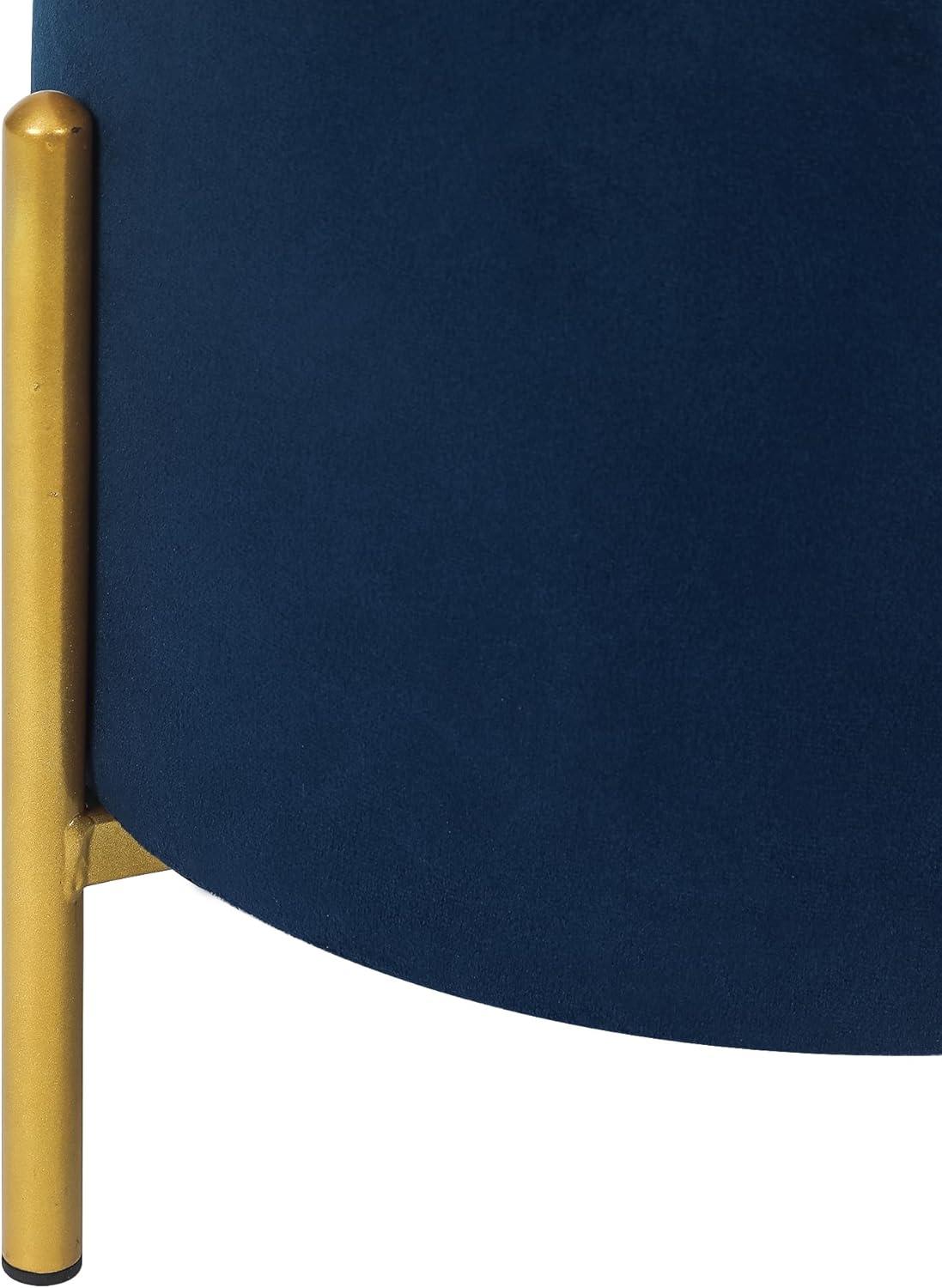 Malina Velvet Metal Storage Ottoman Navy Blue/Gold - Baxton Studio