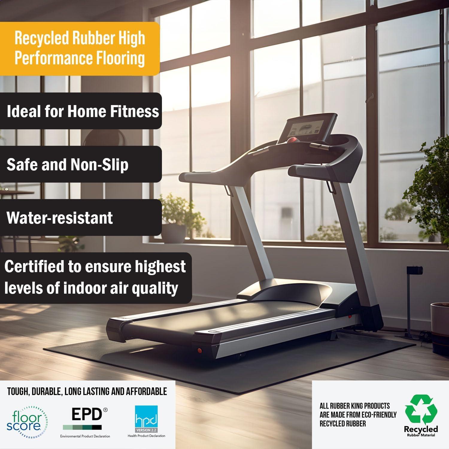 3 ft. x 4 ft. x 0.196 in. Black Rubber Fitness Utility Mat (12 sq. ft.)