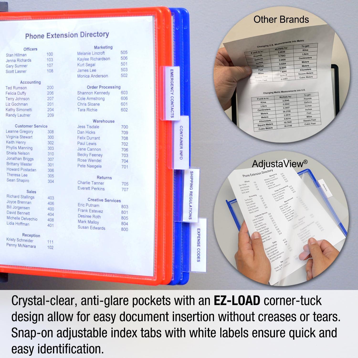 Ultimate Office AdjustaView™ 10-Pocket Wall Reference Organizer with Easy-Load Pockets and Mounting Screws