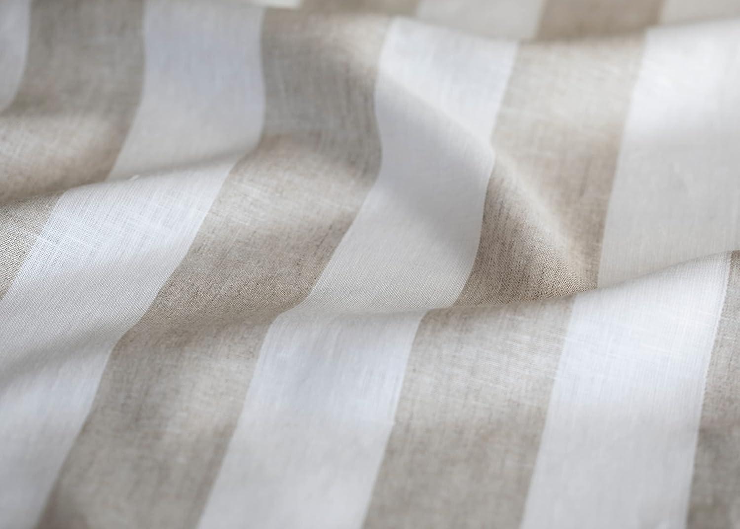 Solino Home Cabana Stripe - 100% Pure Linen Dinner Napkins (Set of 4)