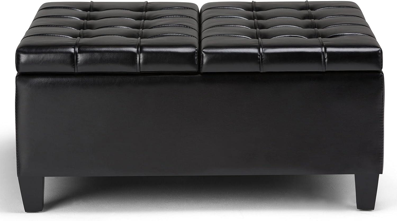 Simpli Home Harrison Coffee Table Storage Ottoman