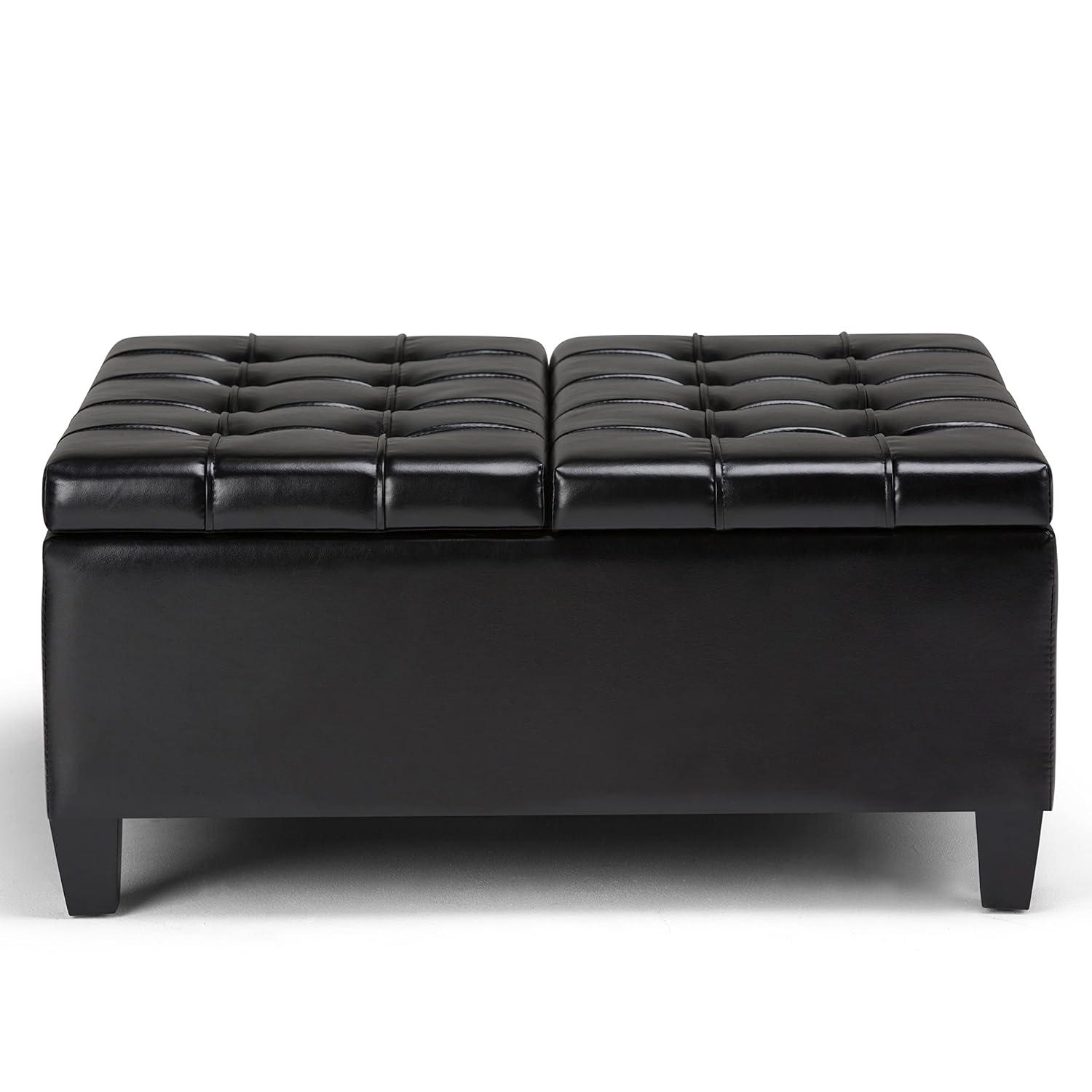 Simpli Home Harrison Coffee Table Storage Ottoman