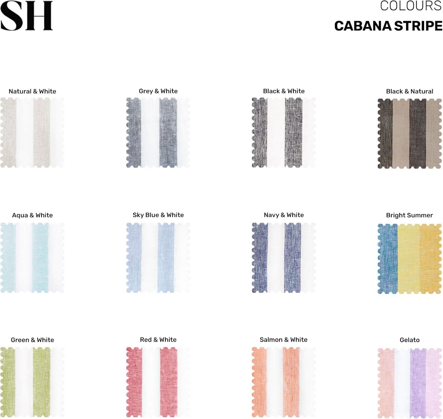 Solino Home Cabana Stripe - 100% Pure Linen Dinner Napkins (Set of 4)