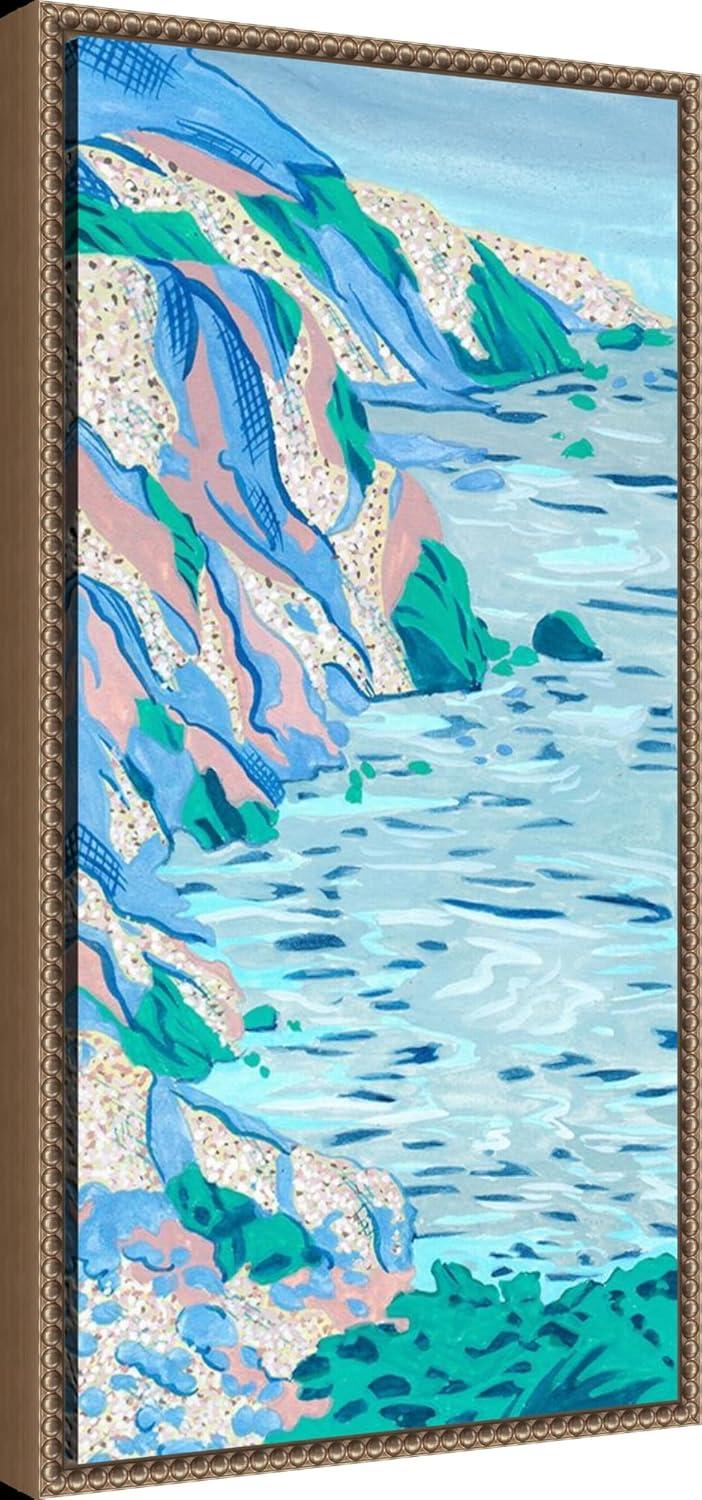 Amanti Art 14"x27" Ideal Vacation II by Melissa Wang Framed Canvas Wall Art Print