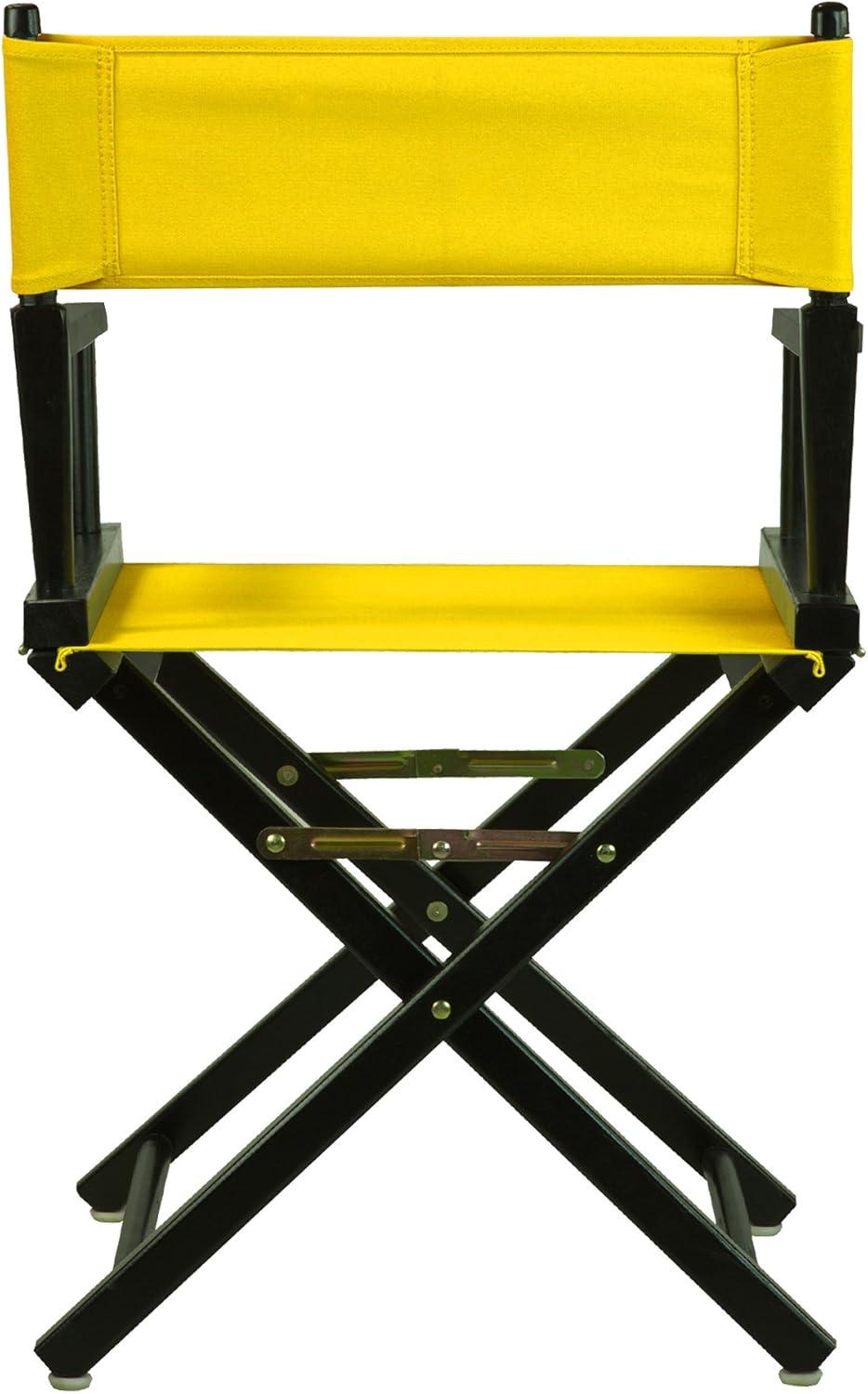 "18" Director's Chair Black Frame-Gold Canvas"
