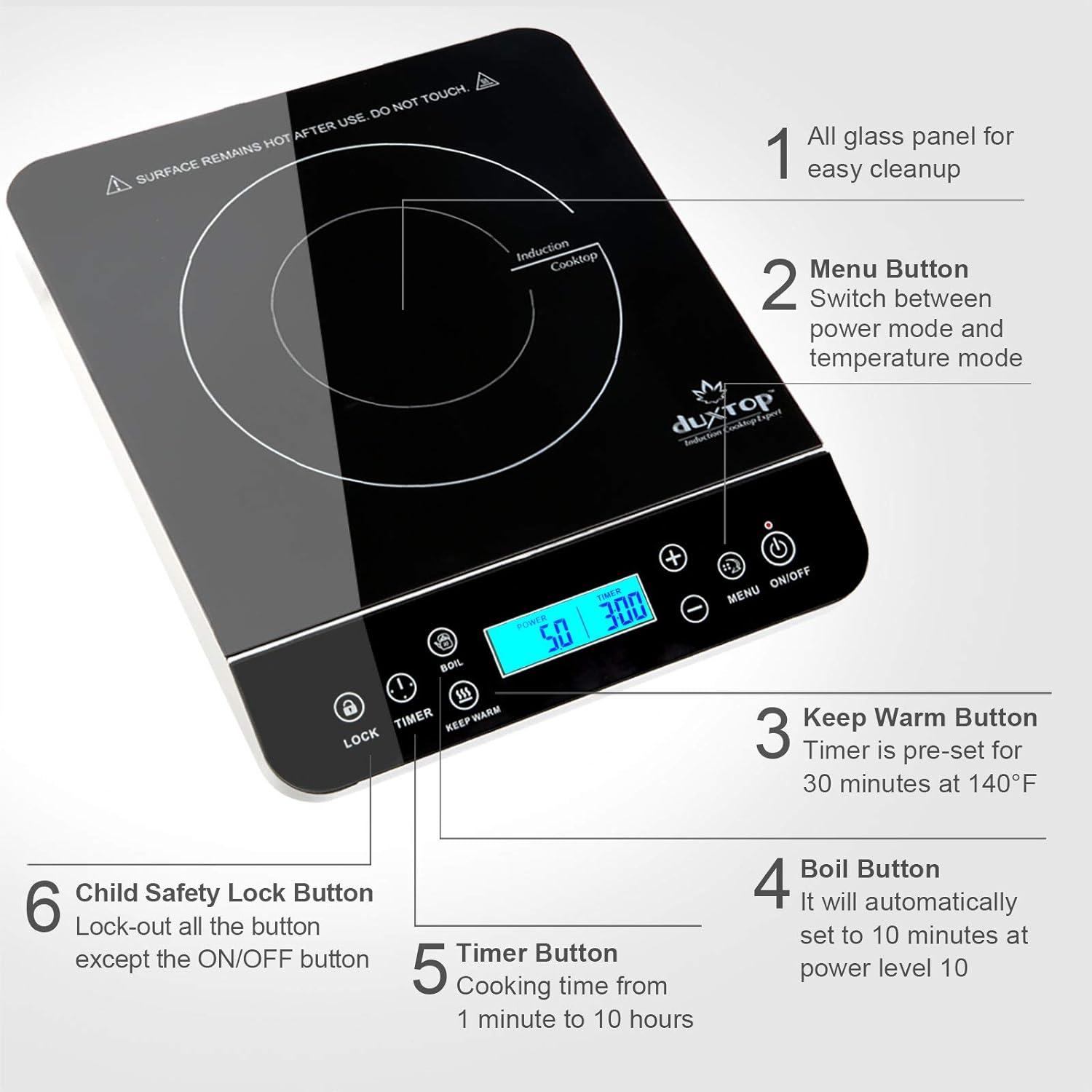 Duxtop Induction Electric Stove Cooktop in Black with Single Burner