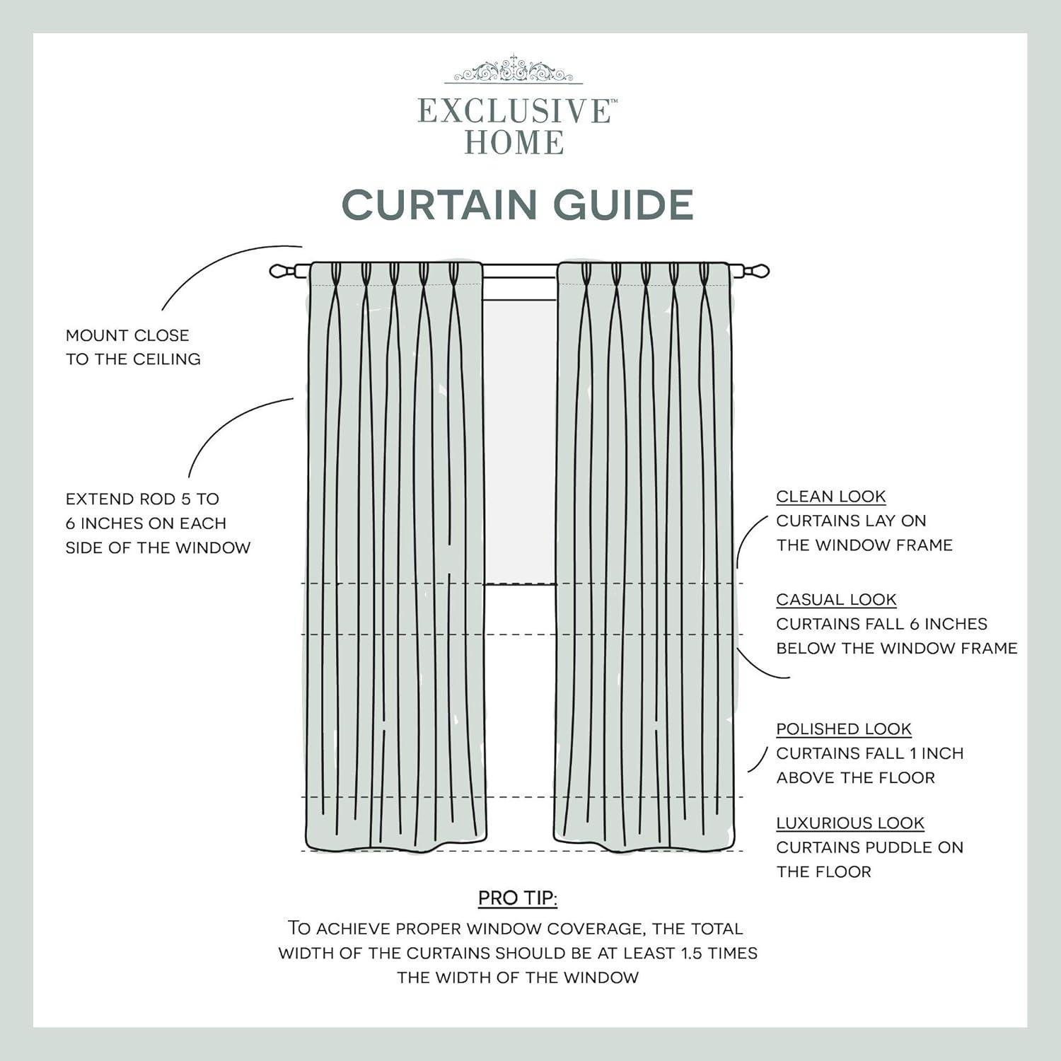 Set of 2 (84"x54") Loha Linen Pinch Pleat Window Curtain Panel White - Exclusive Home: Mid-Century Modern, Light Filtering