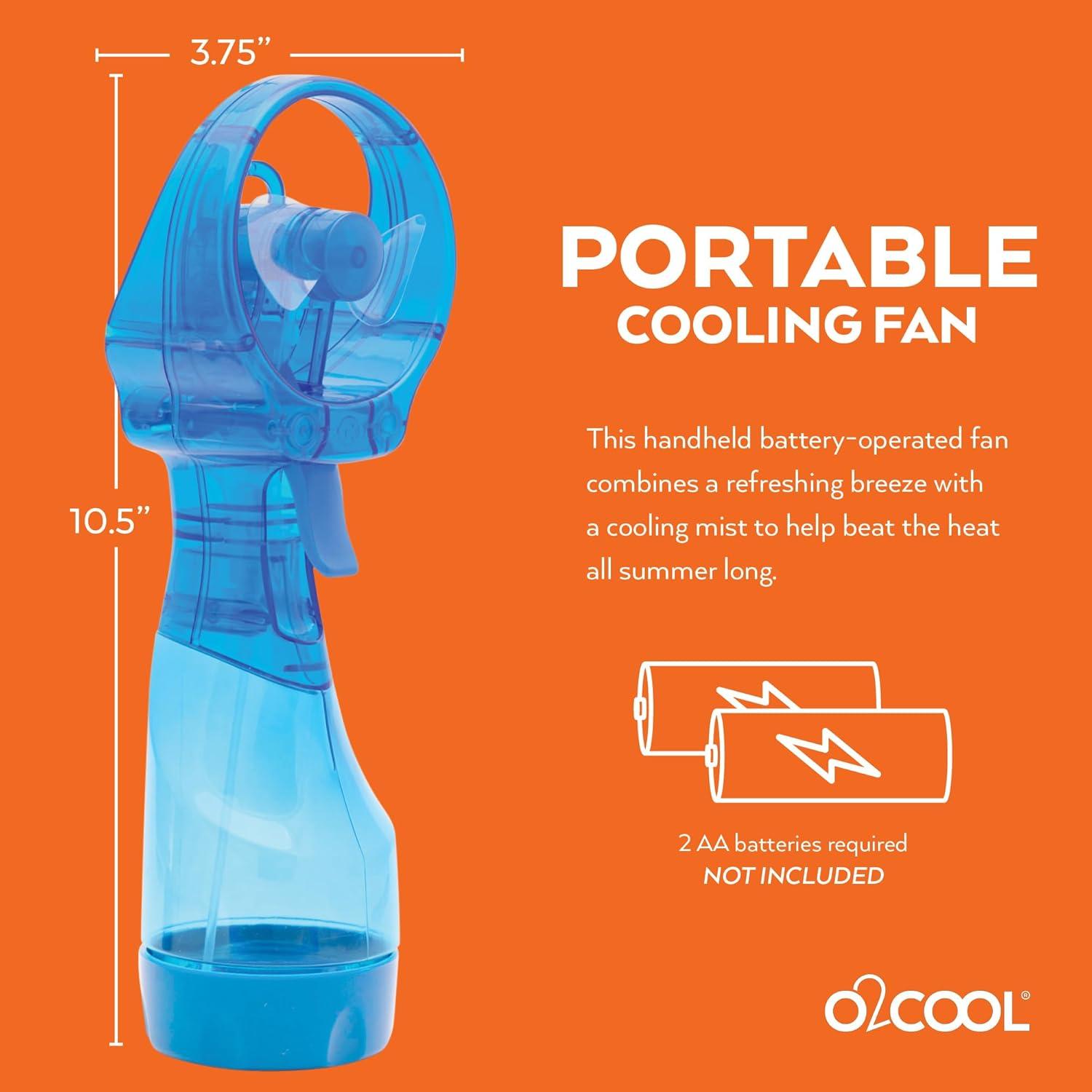 O2COOL Deluxe Misting Fan - 2 Pack - Light Blue