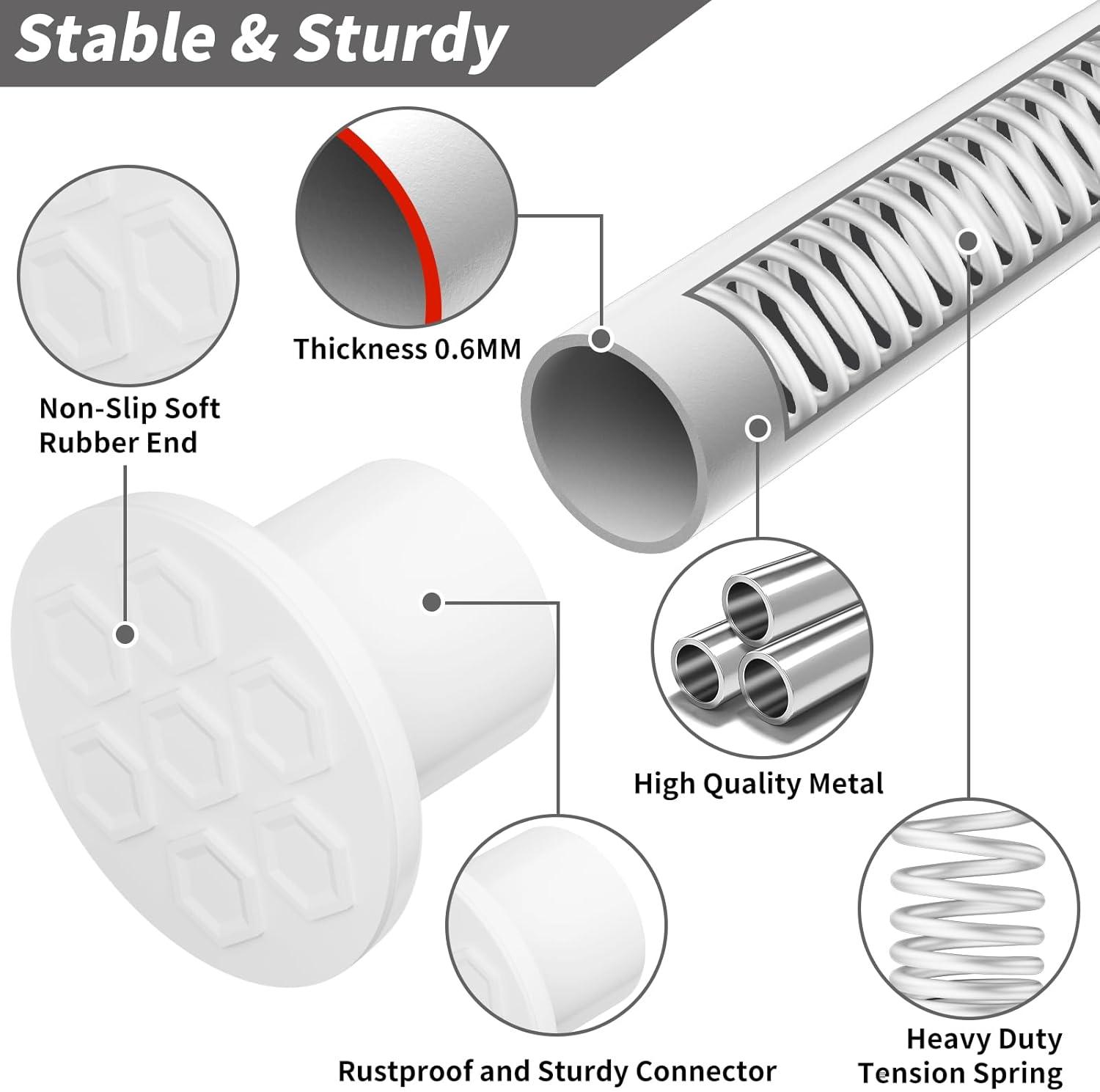 Kenney Twist & Fit Kenney Twist & Fit 24-40 Inch Adjustable Straight Stall Tension Shower Curtain Rod