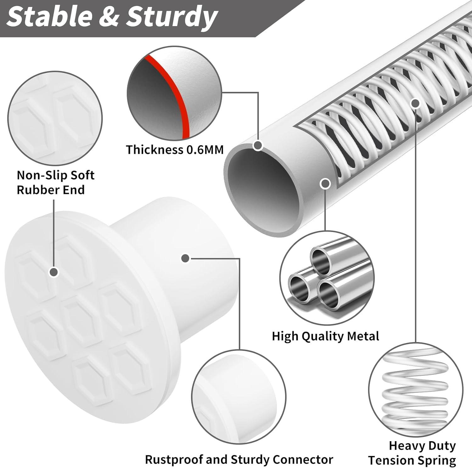 Kenney Twist & Fit Kenney Twist & Fit 24-40 Inch Adjustable Straight Stall Tension Shower Curtain Rod