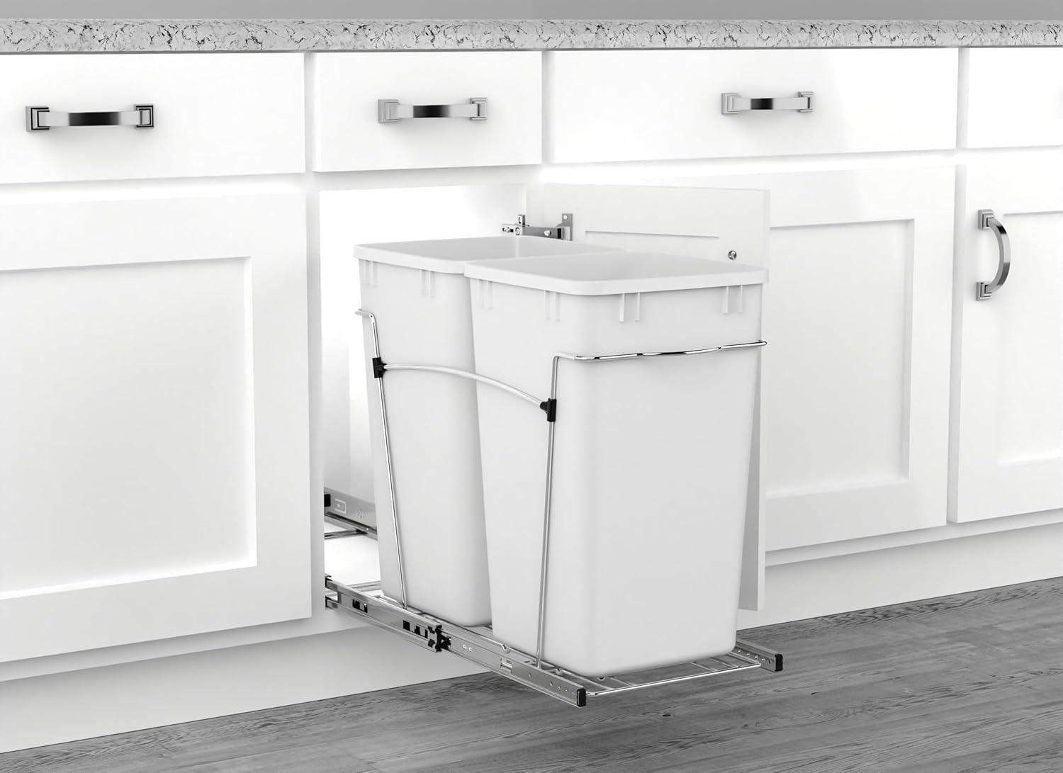 Rev-A-Shelf Rev-A-Shelf Double Pull Out Trash Can 27 Qt for Kitchen