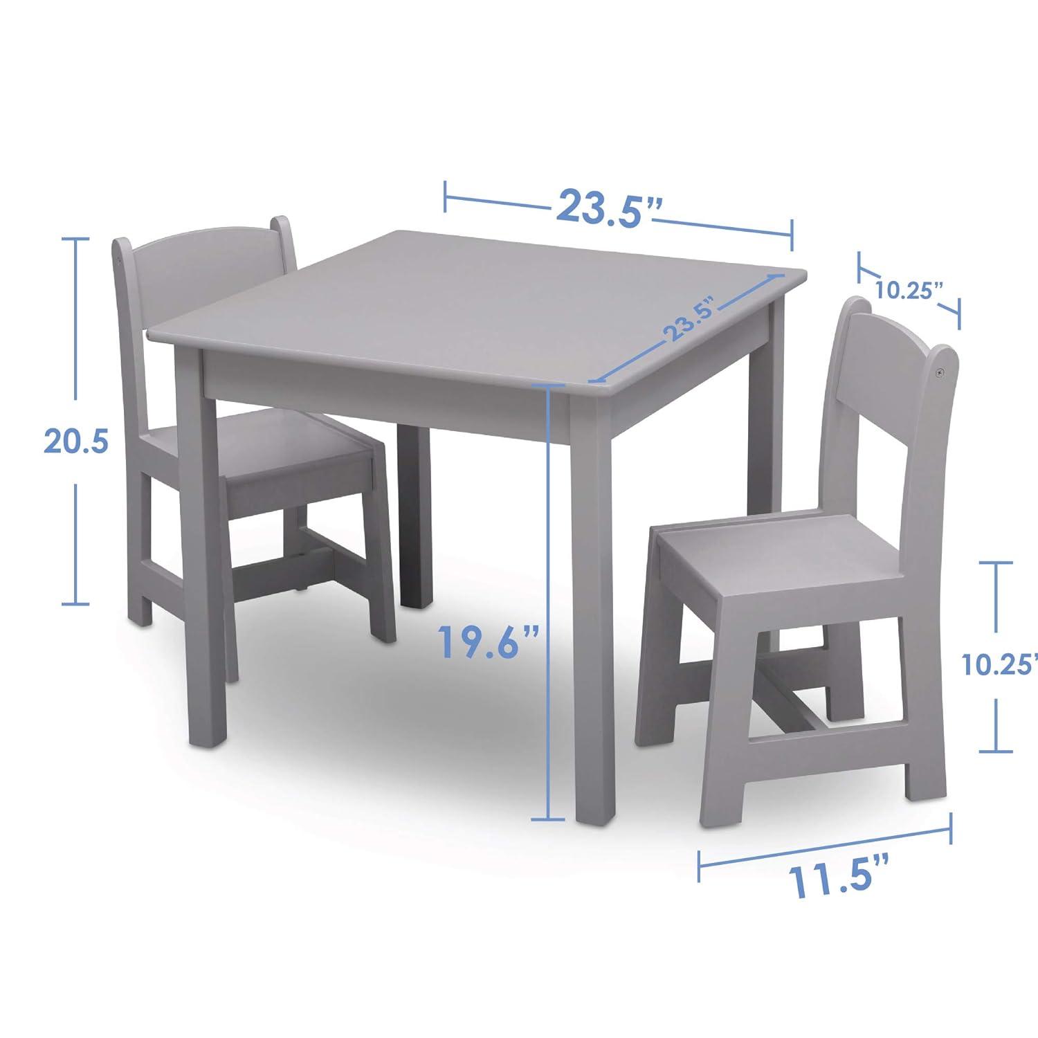 Delta Children MySize Kids' Wood Table and Chair Set 2 Chairs Included