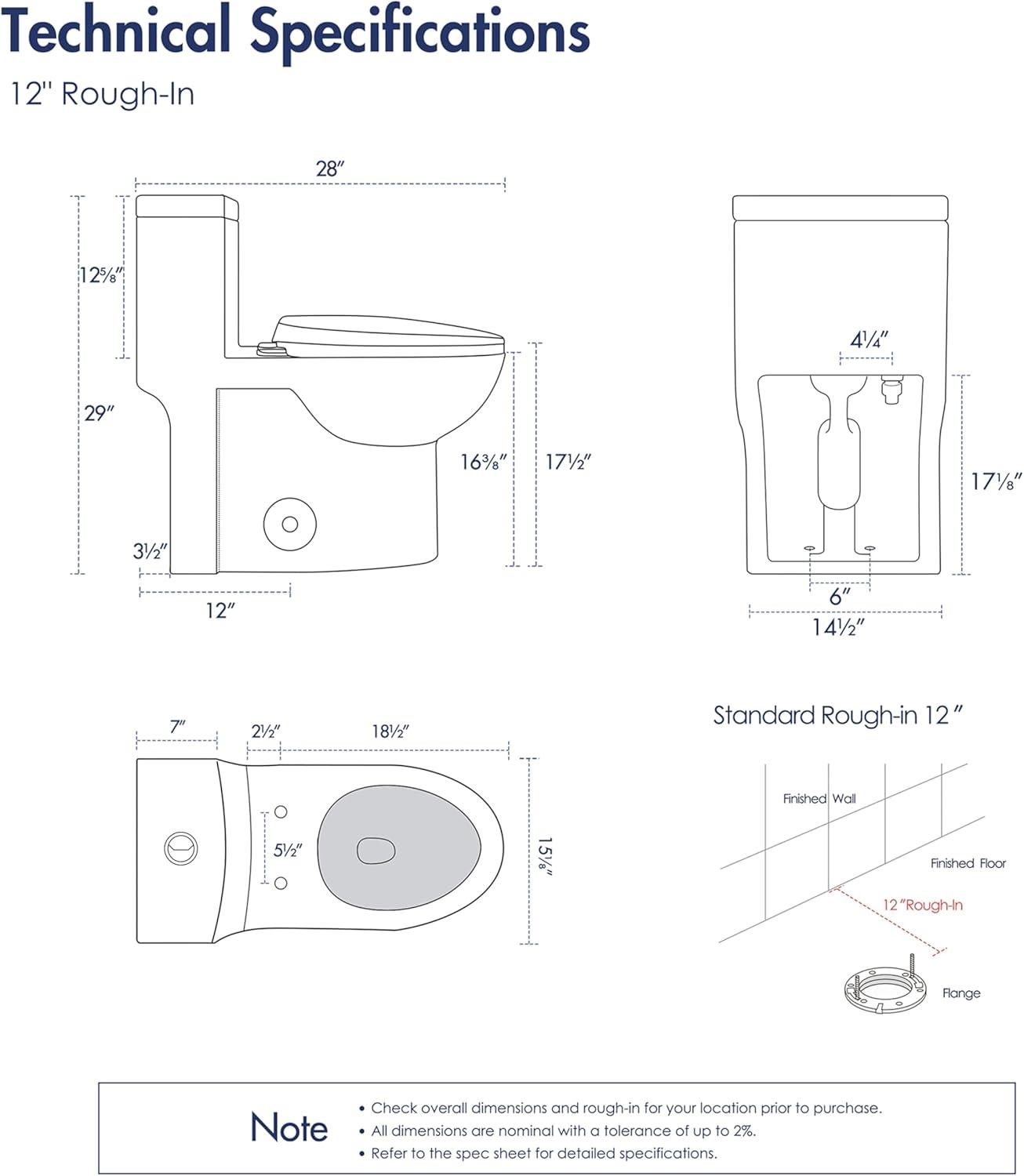 Denbigh Chair Height Elongated Comfort Height One-Piece Toilet (Seat Included)