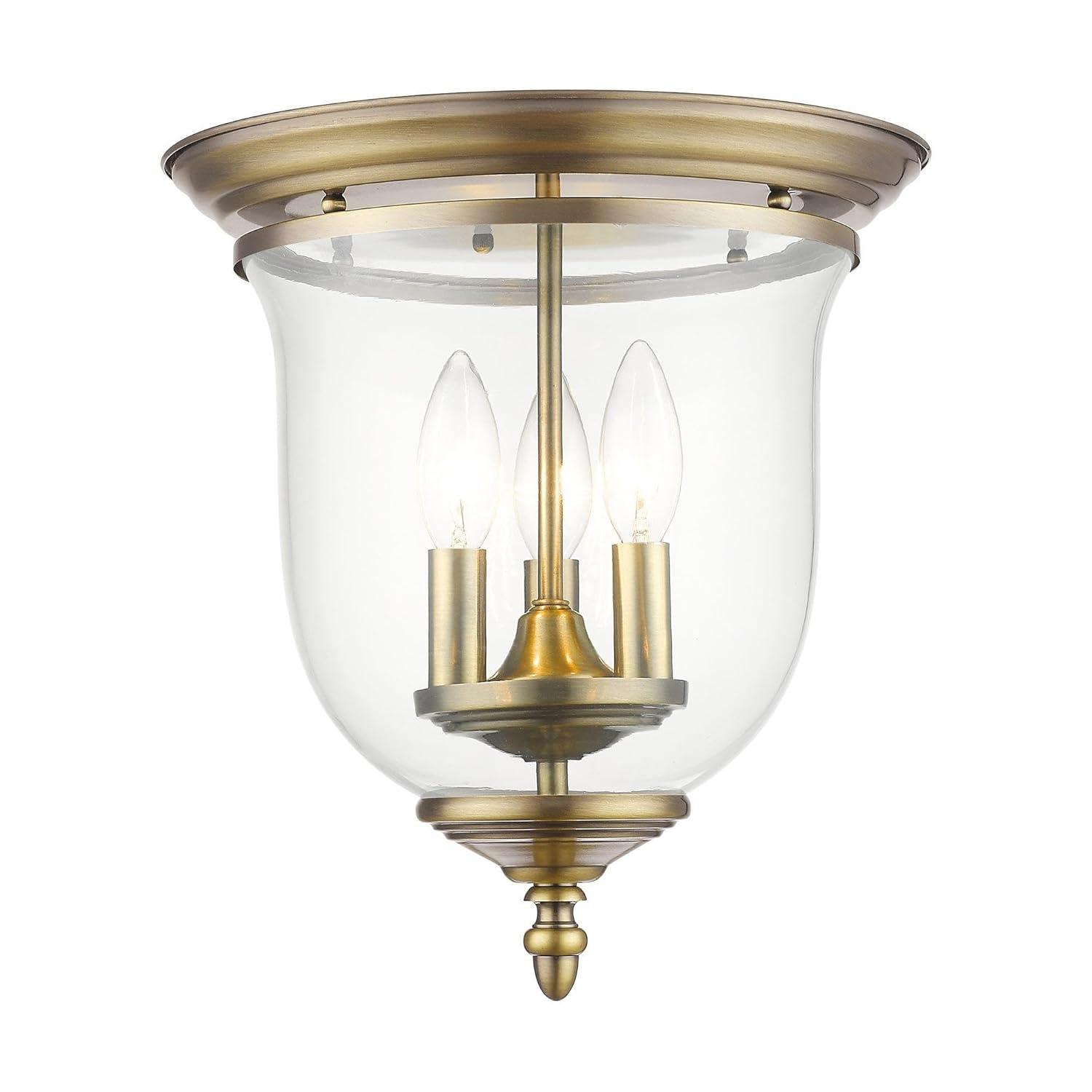 Livex Lighting Legacy 3 - Light Flush Mount in  Antique Brass