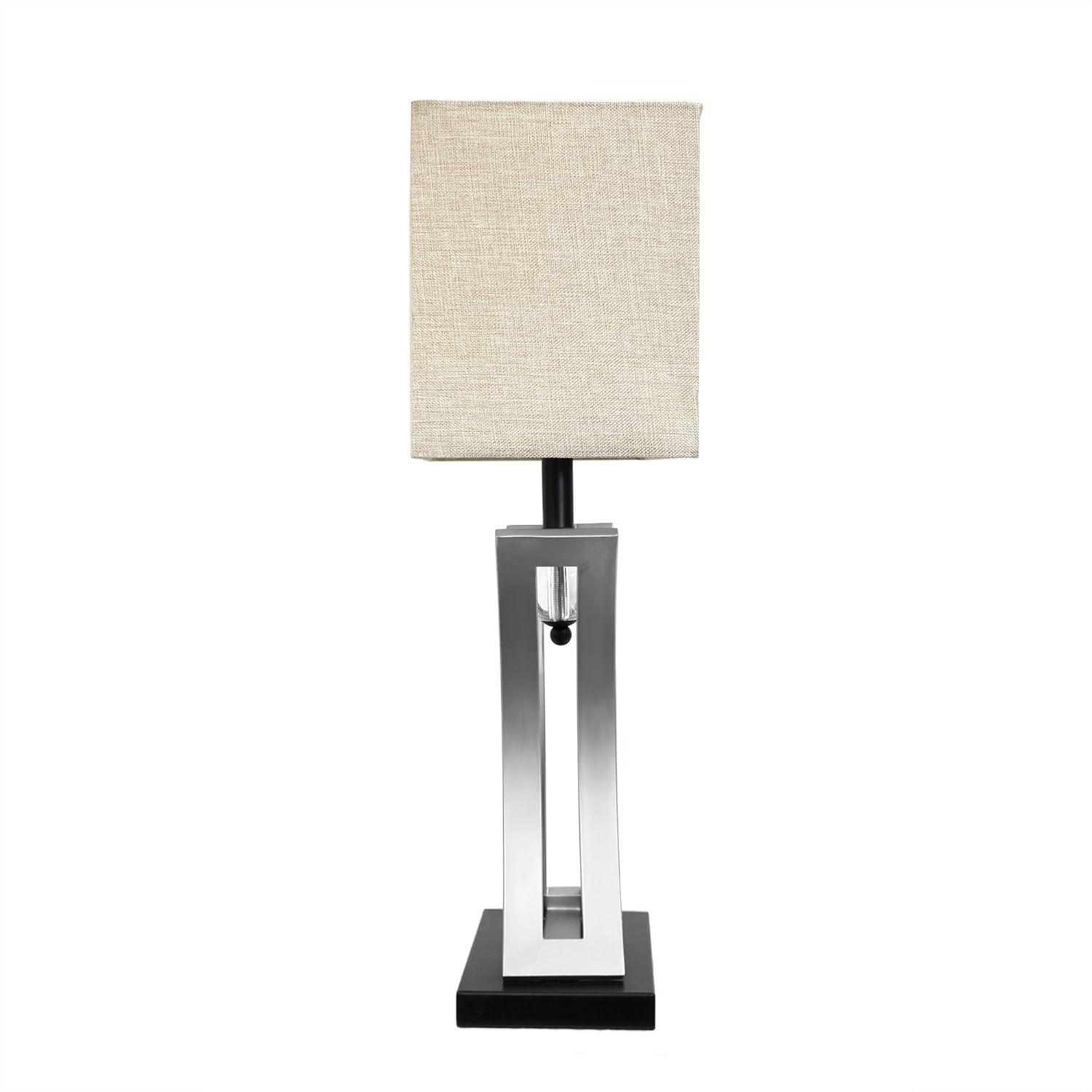 Chrome Executive Business Table Lamp Metallic Silver - Elegant Designs: Hourglass Pendulum, No Assembly Required, UL Listed