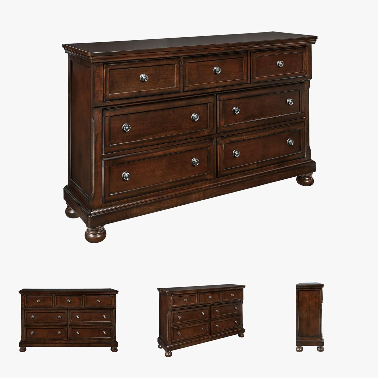 Ashley Furniture Flynnter 7 Drawer Dresser in Medium Brown