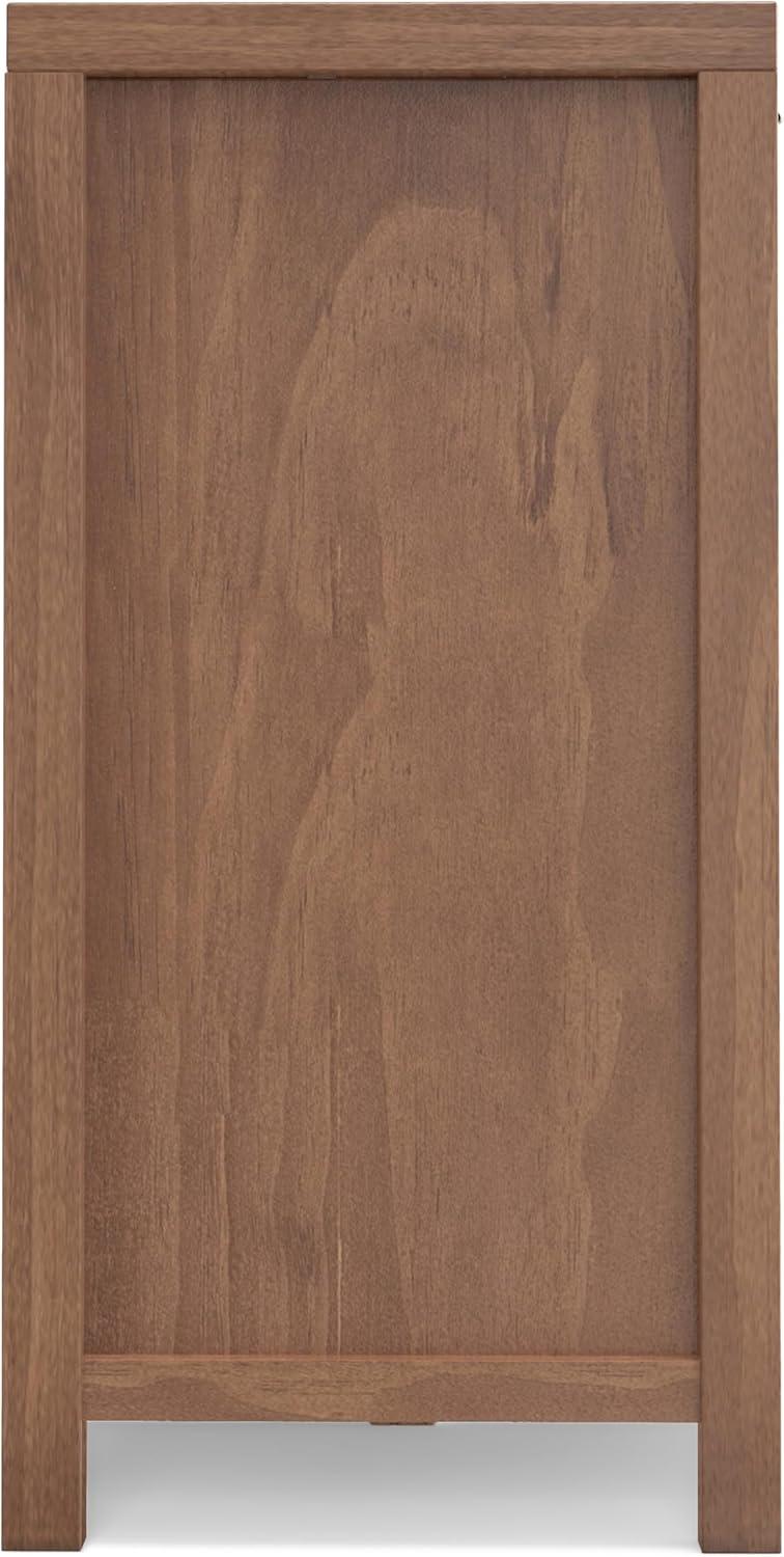 Simpli Home Hollander SOLID WOOD and Pine 54 inch x 18 inch Rectangle Contemporary Sideboard Buffet in Medium Saddle Brown