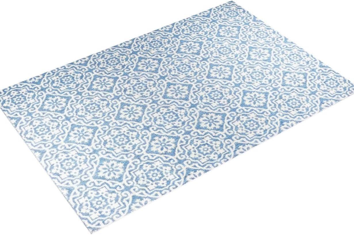 Nicole Miller New York Patio Country Danica Geometric Indoor/Outdoor Area Rug, Blue/Gray