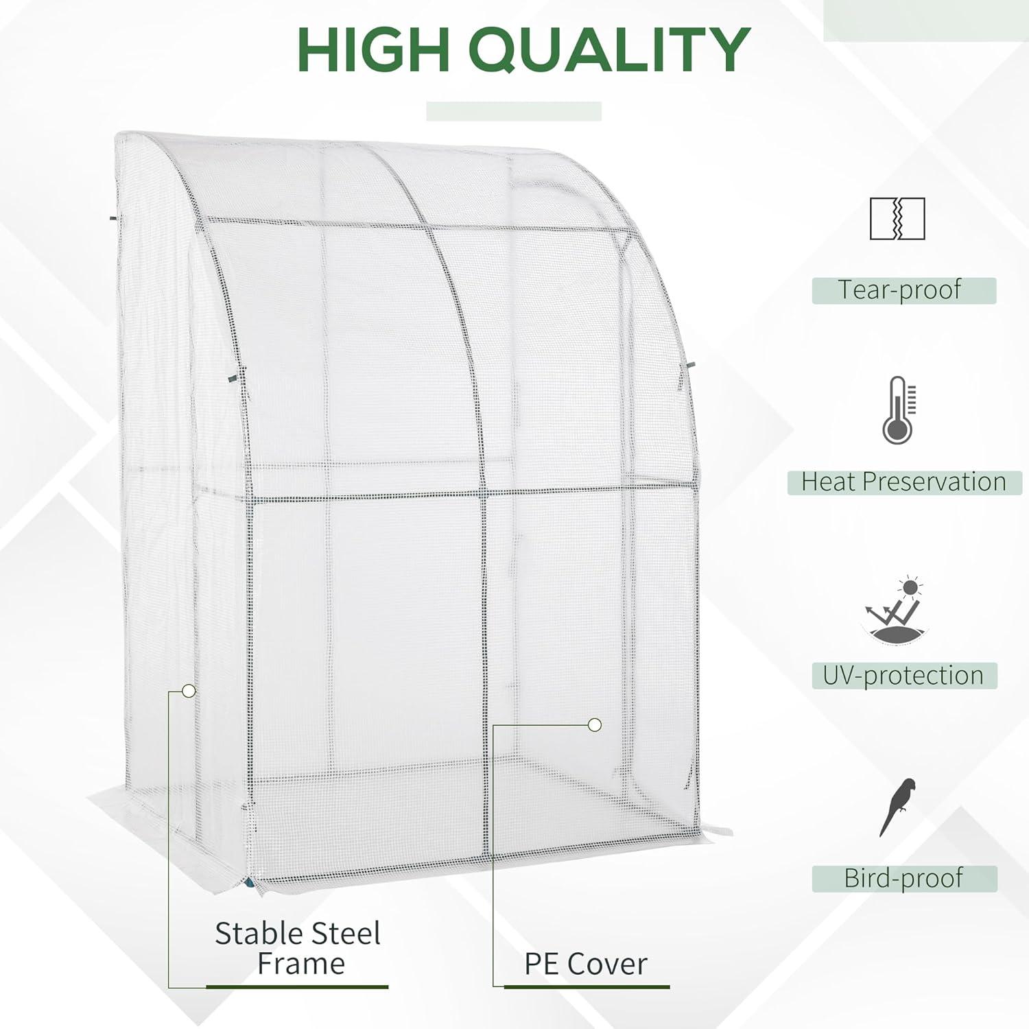 Outsunny 84" W x 84" D Lean-To Greenhouse