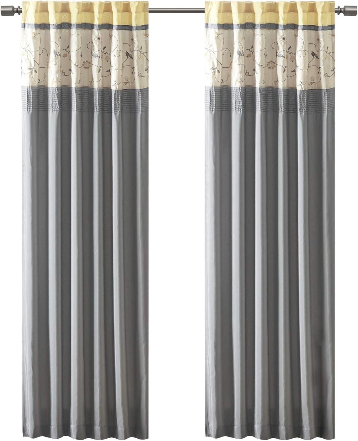 Madison Park Serene Embroidered Single Curtain Panel