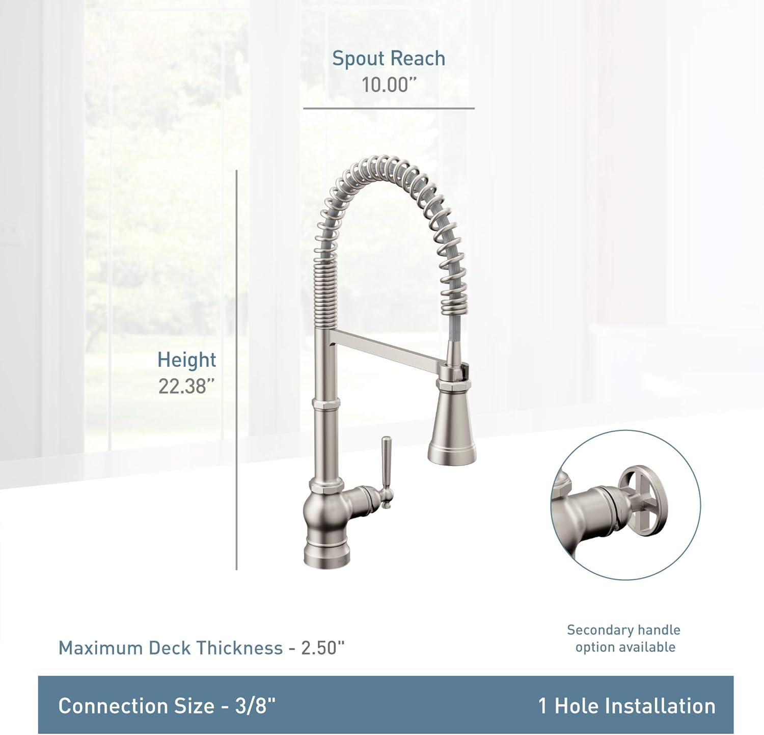 Paterson Spring Pull Down Single Handle Kitchen Faucet with Accessories and with Power Boost