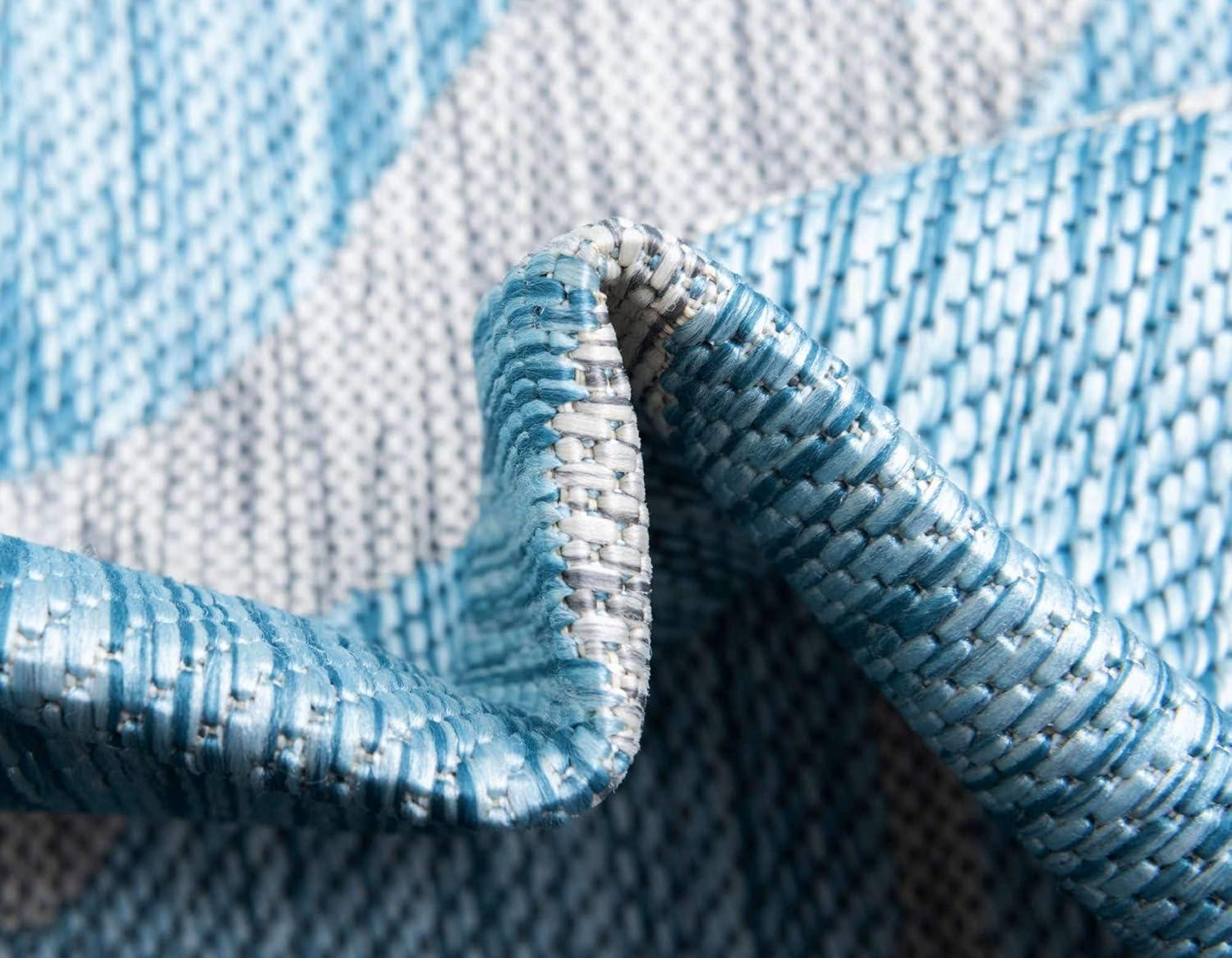 Unique Loom 9' 0 x 12' 2 Rectangle Indoor/Outdoor Botanical Light Aqua Area Rug