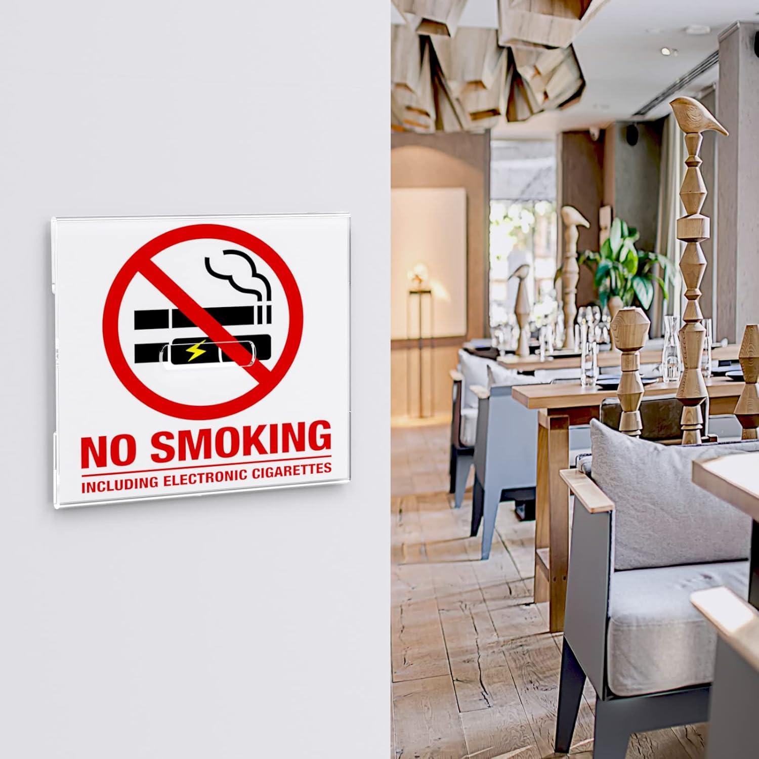 HIIMIEI Acrylic Wall Sign Holder 8.5x11 Inch Horizontal with 3M Tape, 8 1/2 x 11 Clear Plastic Plexiglass Sign Holder for Office, Home, Store, Restaurant-No Drilling(6 Pack)