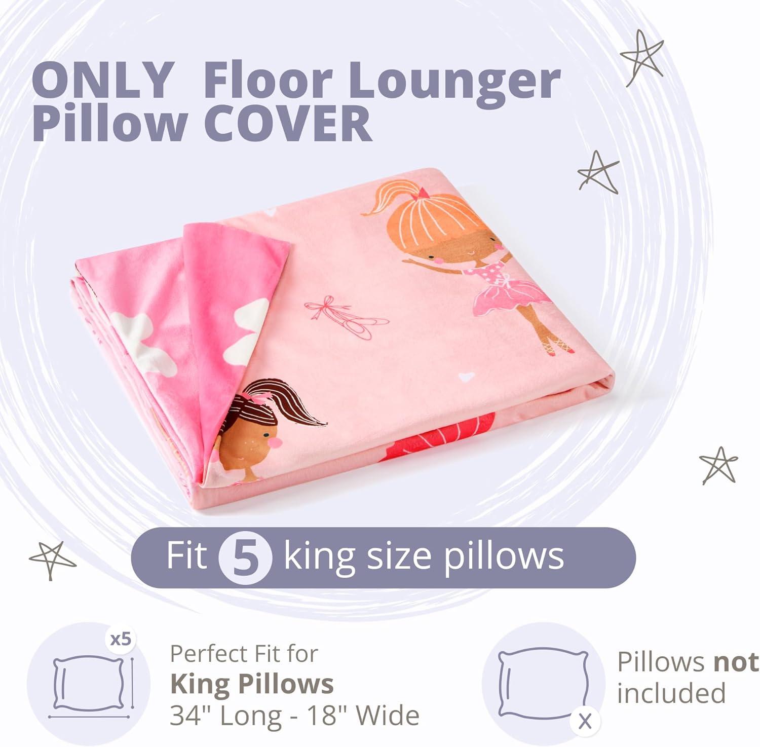 Butterfly Craze Butterfly Craze Floor Pillow Case, Mattress Bed Lounger Cover, Black/White Plaid, King Size - for Kids & Adults