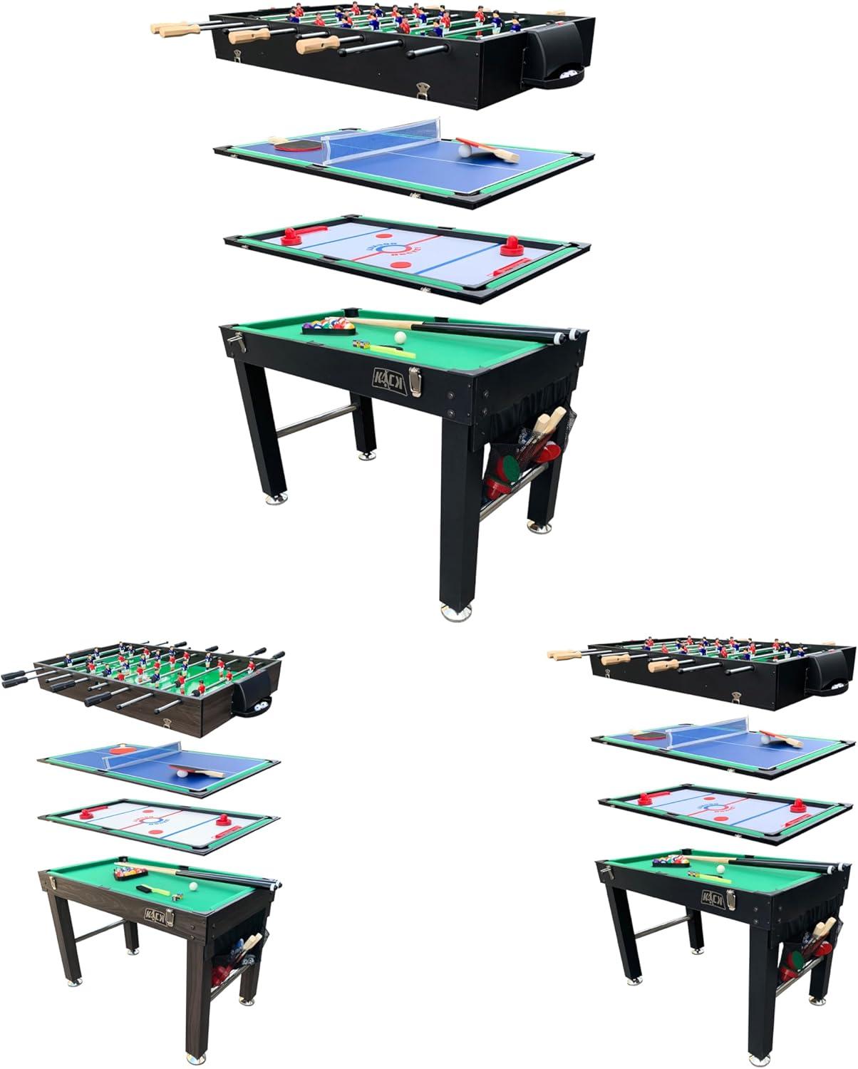 KICK Foosball Tables KICK Quad 48″ 4-in-1 Multi Game Table Combo Arcade Set for Home, Game Room, Friends & Family