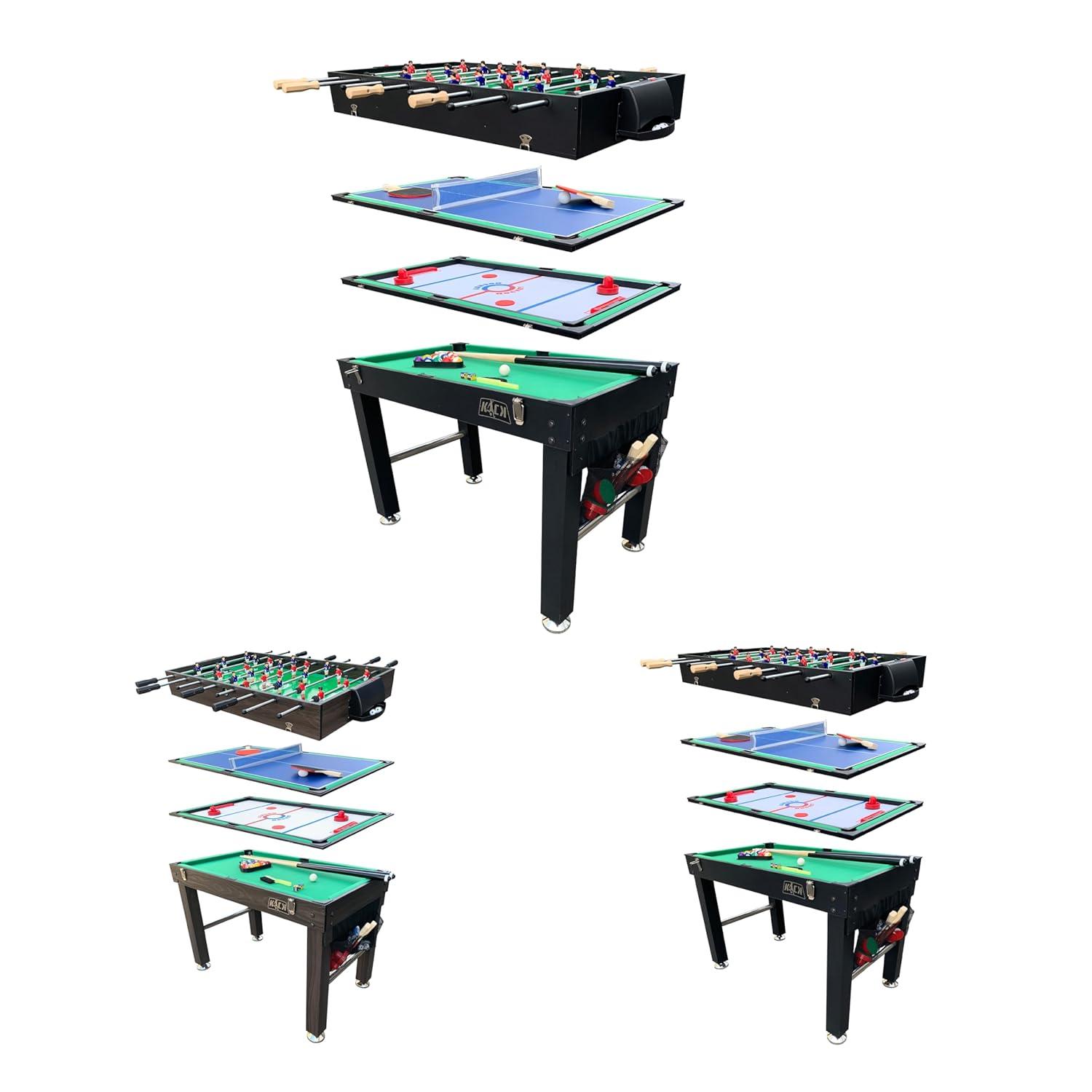 KICK Foosball Tables KICK Quad 48″ 4-in-1 Multi Game Table Combo Arcade Set for Home, Game Room, Friends & Family