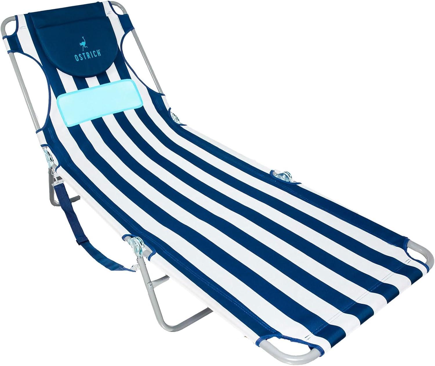 Ostrich Ostrich Chaise Lounge, Portable Facedown Beach Camping Pool Tanning Chair