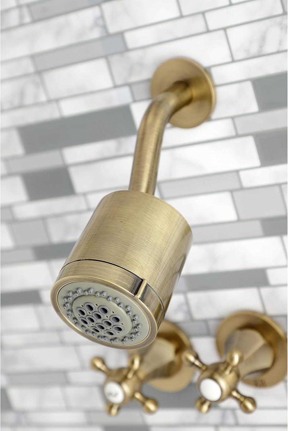 Kingston Brass Metropolitan Triple-Handle Tub and Shower Faucet