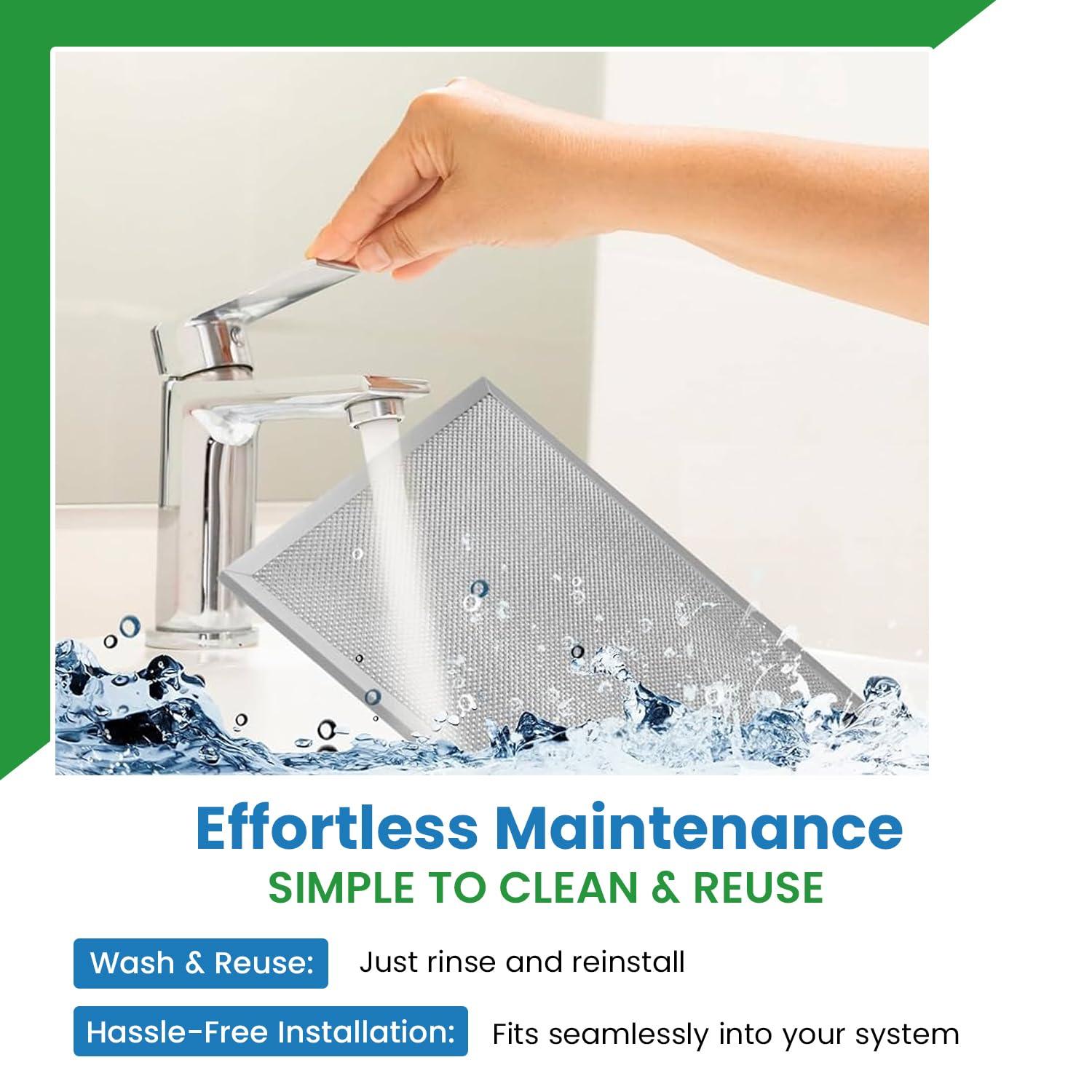 Filter Everything Washable Aluminum Air Filter – 24 x 24 x 1 – Permanent, Reusable HVAC Intake Filter – Heavy-Duty Expanded Aluminum Mesh – Pre-Filter for HEPA or Pleated Filters