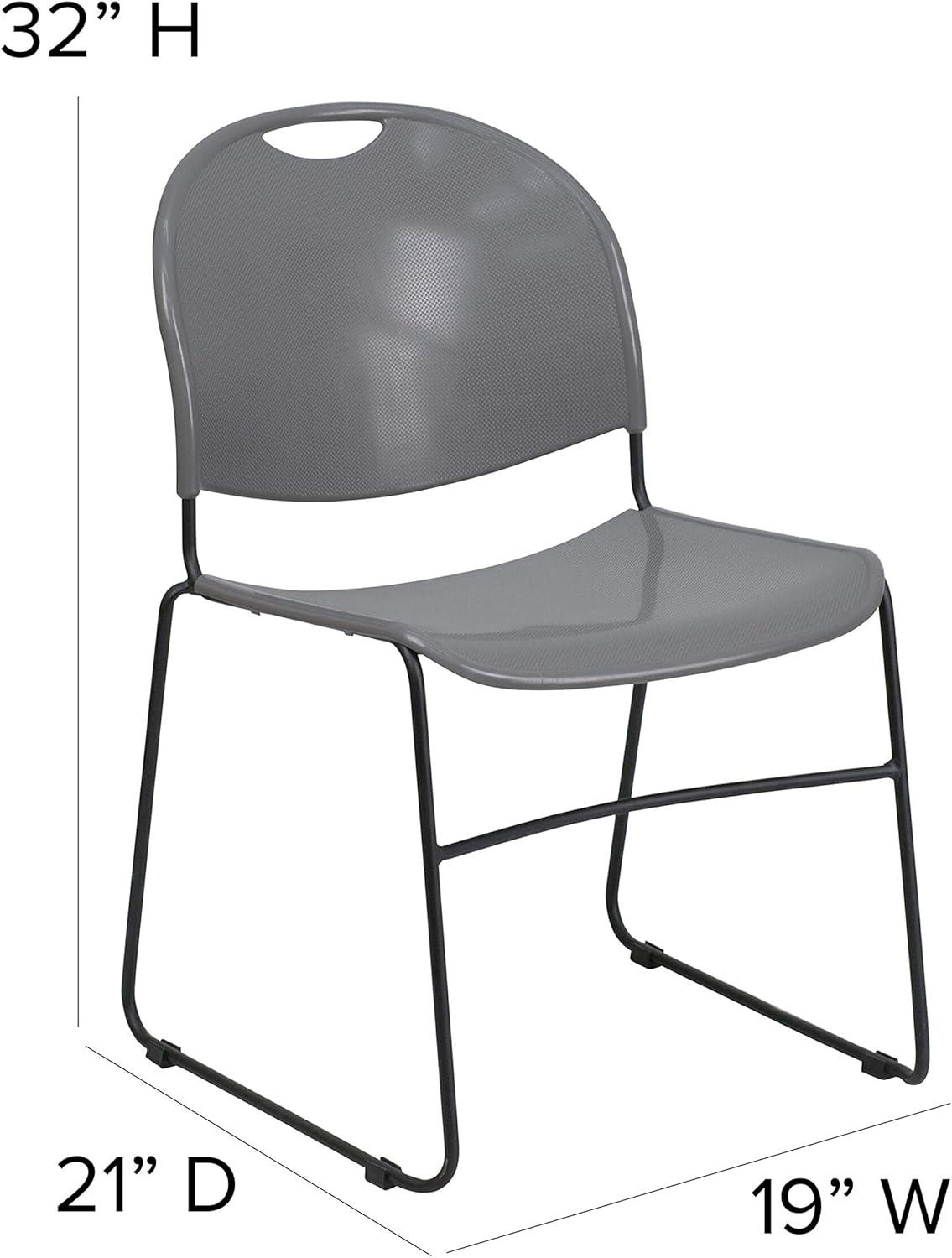 Flash Furniture Gaea 880 lb. Capacity Ultra-Compact Stack Chair with Metal Frame (Set of 5)