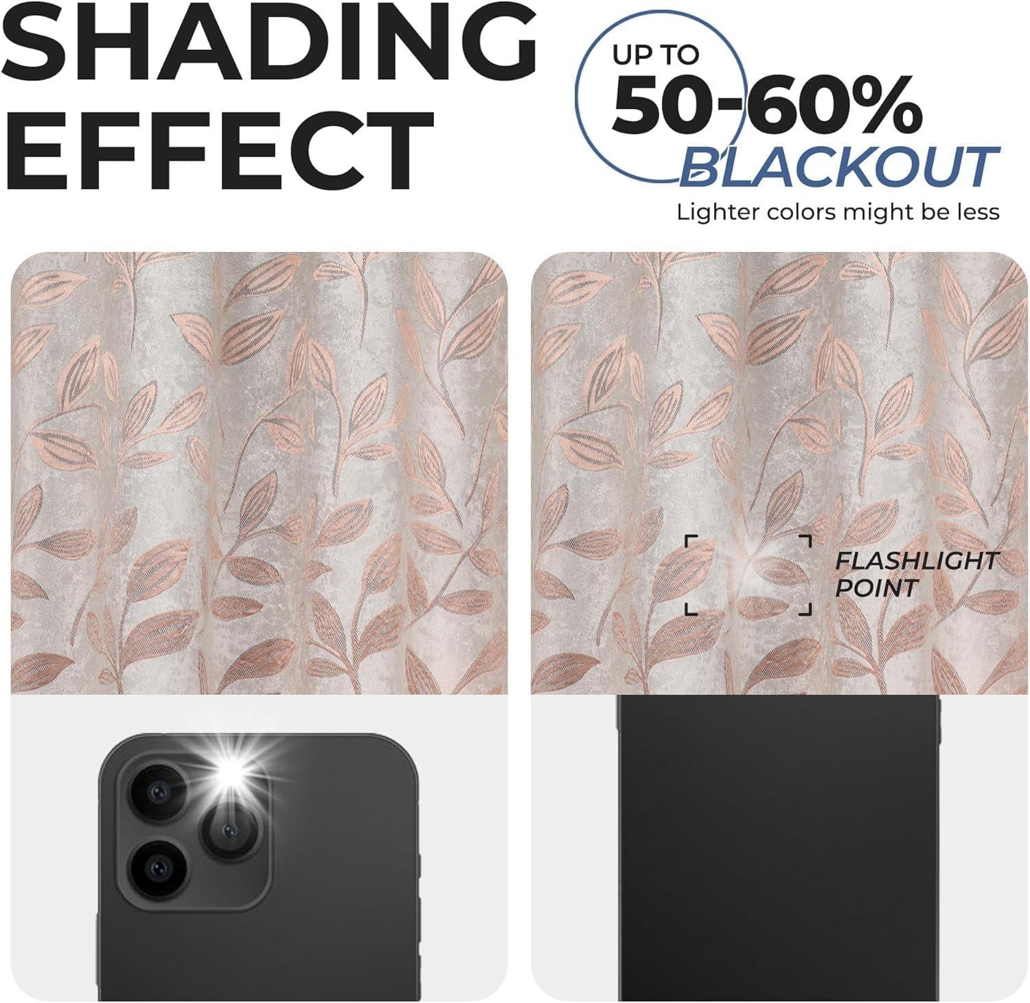 Superior Modern Bohemian Leaves Polyester Machine Washable Room Darkening Blackout Curtains by Superior (Set of 2)