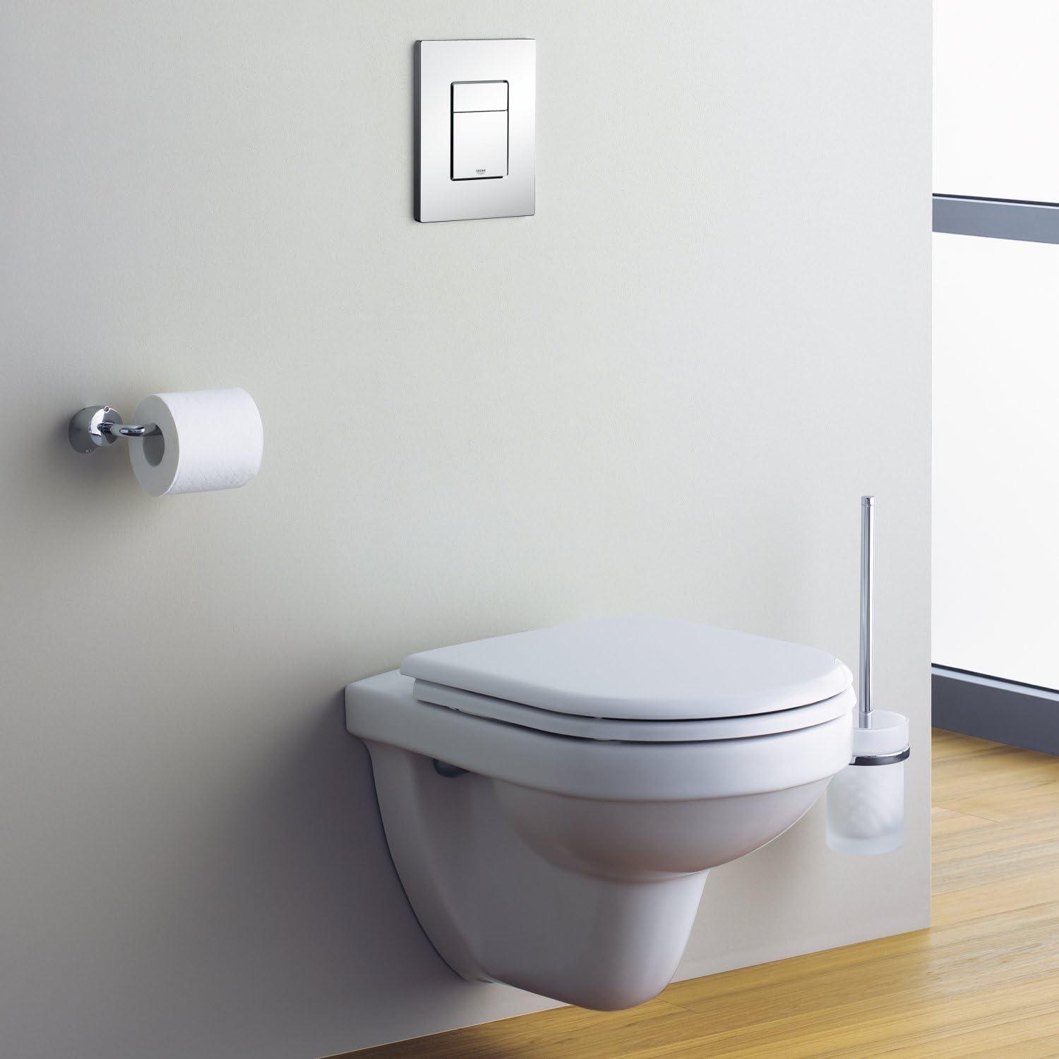 Cosmopolitan Dual-Flush Wall-Mounted Toilet Flush Plate in Brushed Chrome