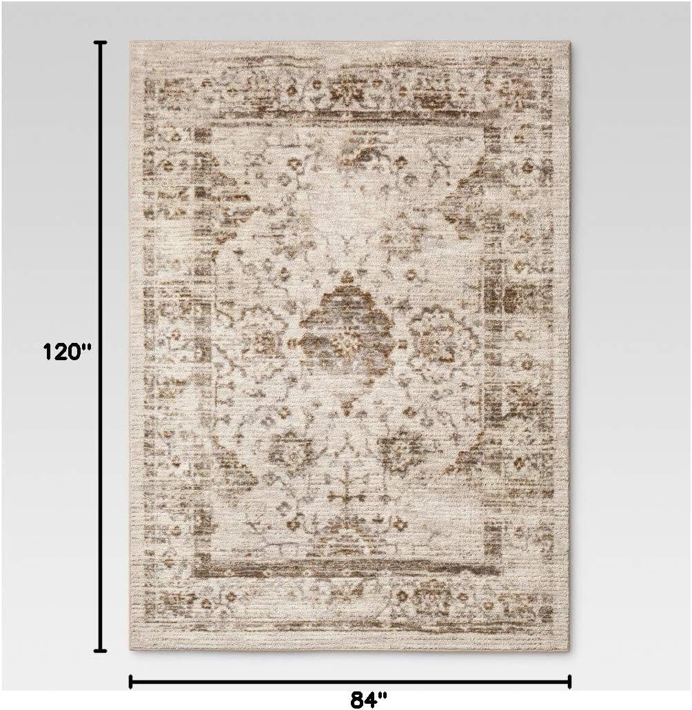 7'X10' Vintage Tufted Distressed Area Rug Tan - Threshold™