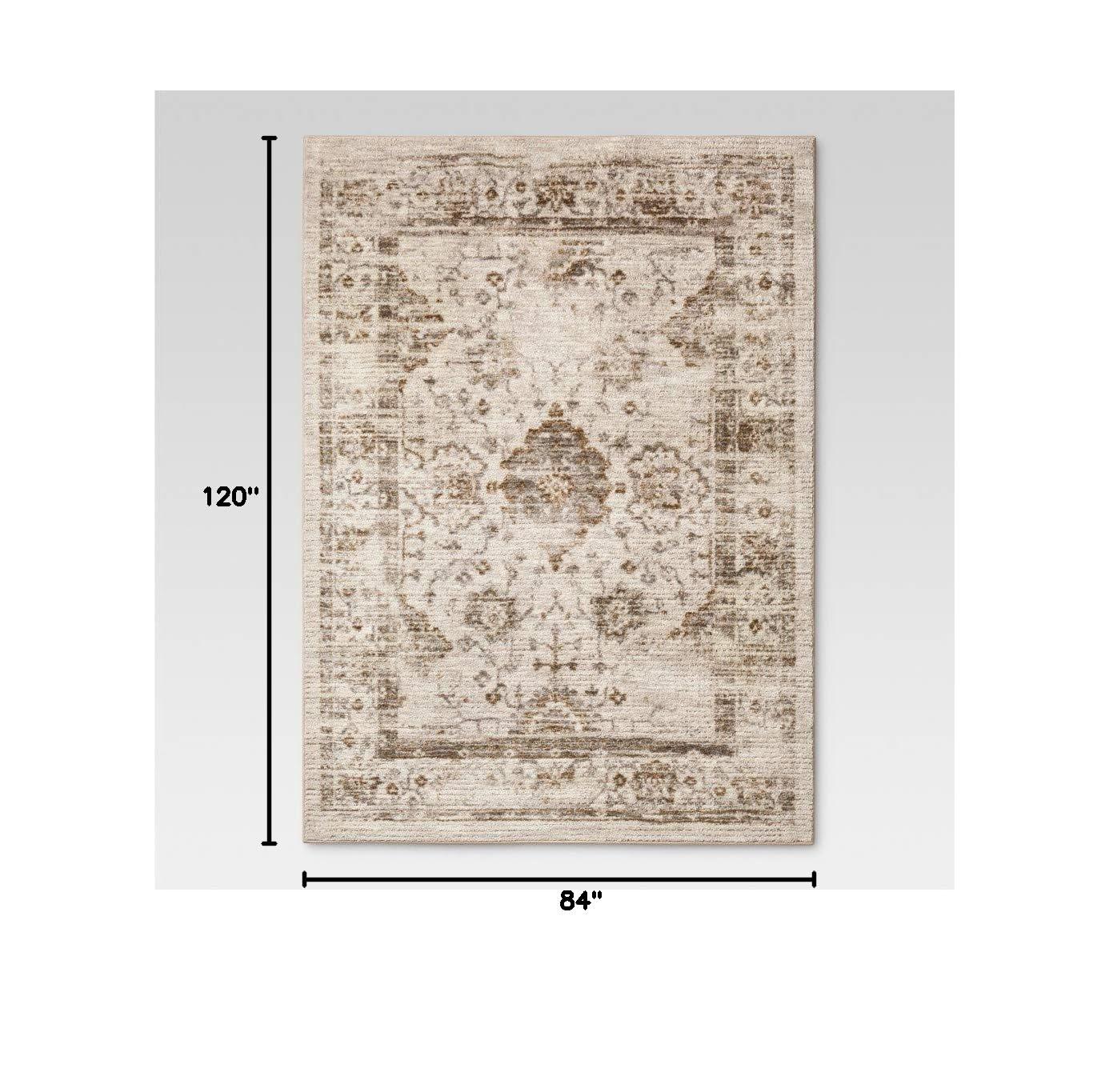 7'X10' Vintage Tufted Distressed Area Rug Tan - Threshold™