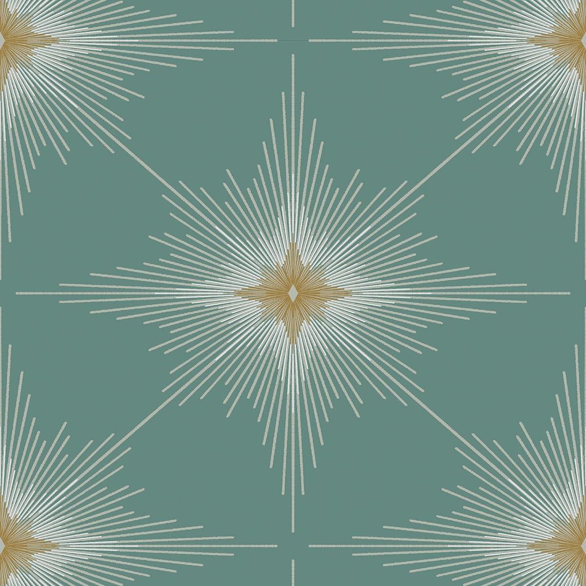 Seabreeze Blue Green Vinyl Geometric Peel and Stick Wallpaper