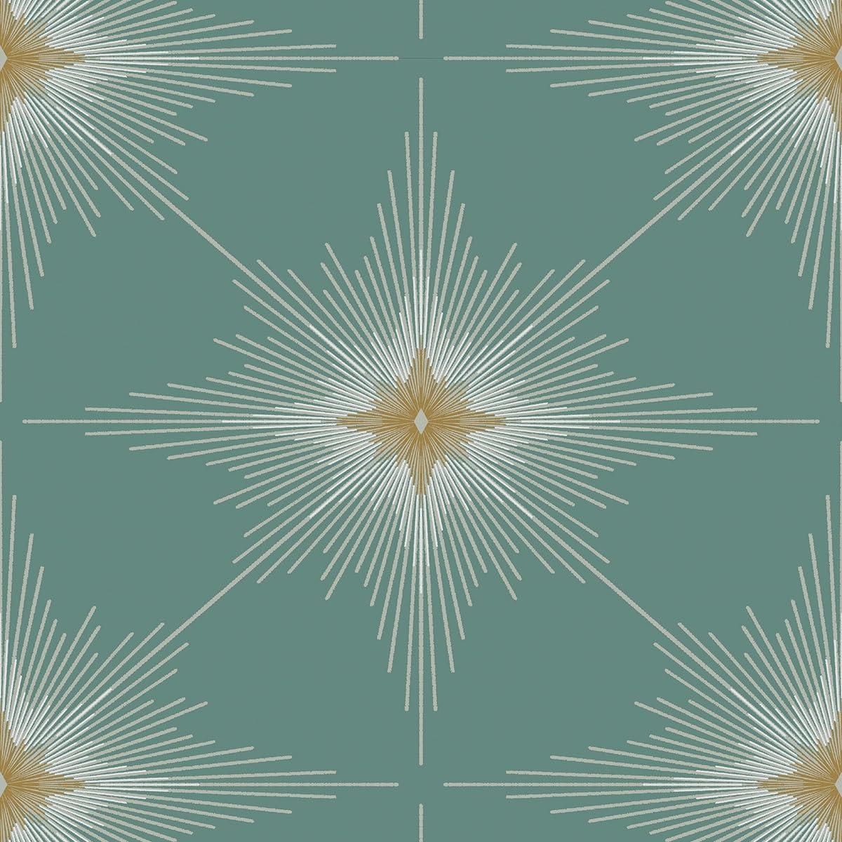 Seabreeze Blue Green Vinyl Geometric Peel and Stick Wallpaper