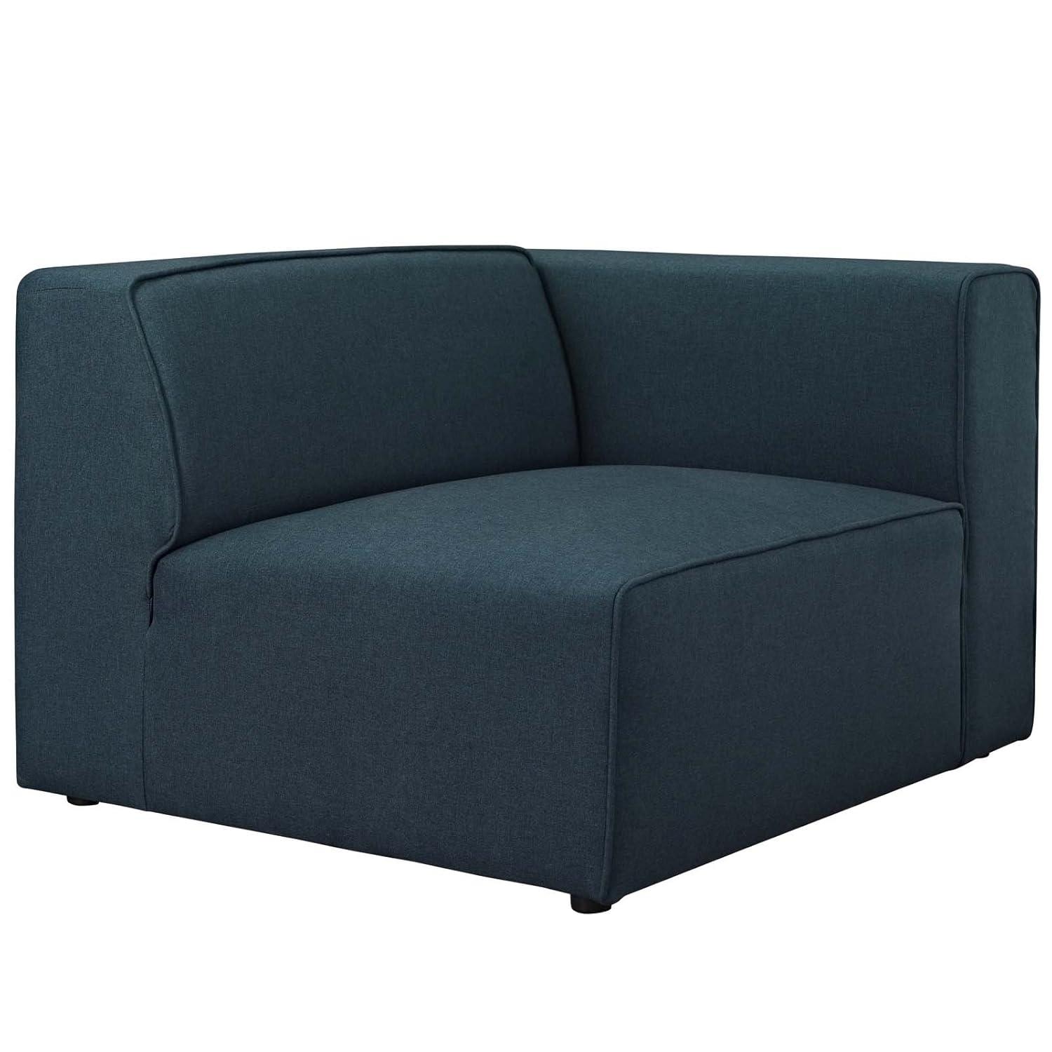 Modway Mingle Modern Style Polyester Fabric Right-Facing Sofa Chair in Blue