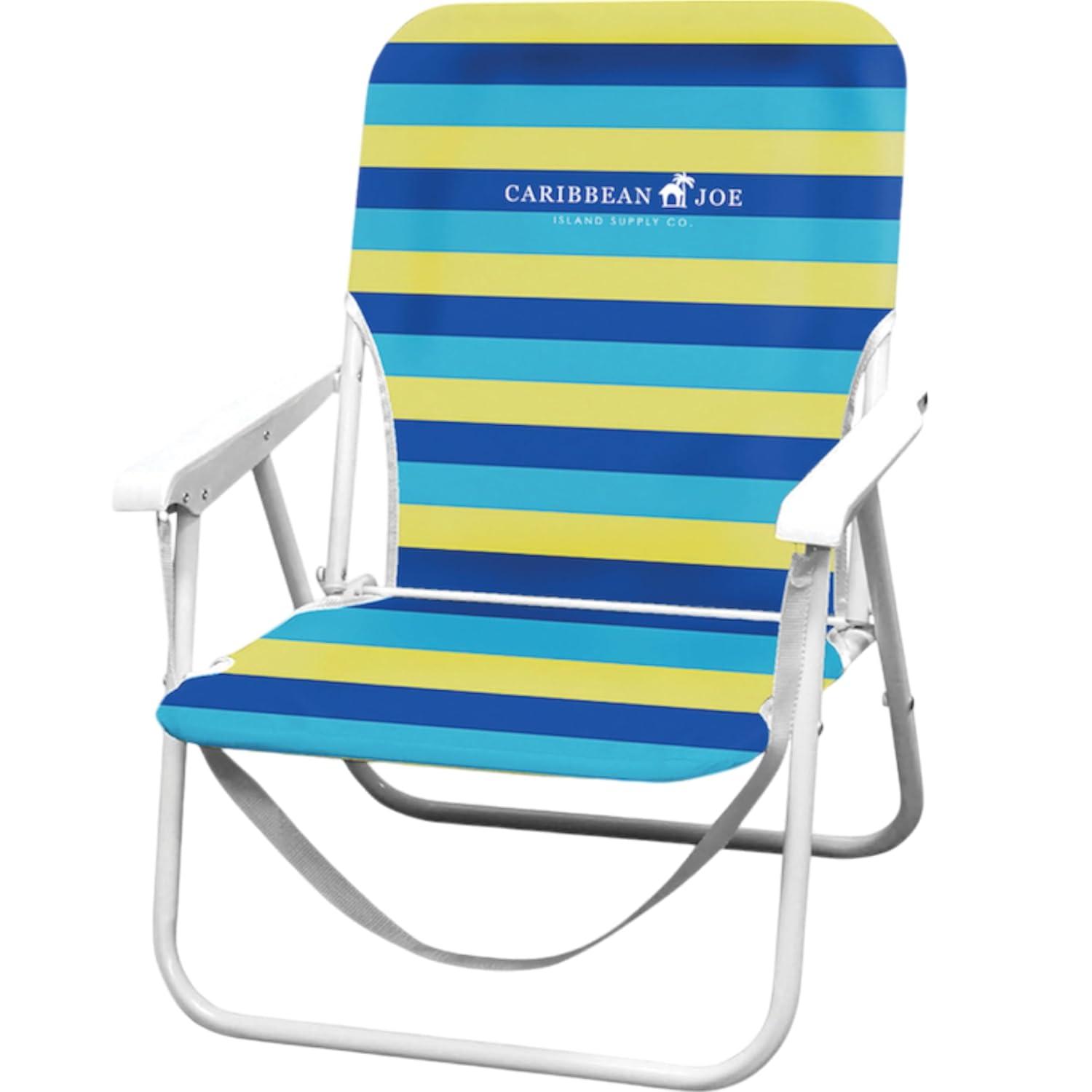 Caribbean Joe Burlap Folding Beach Chair