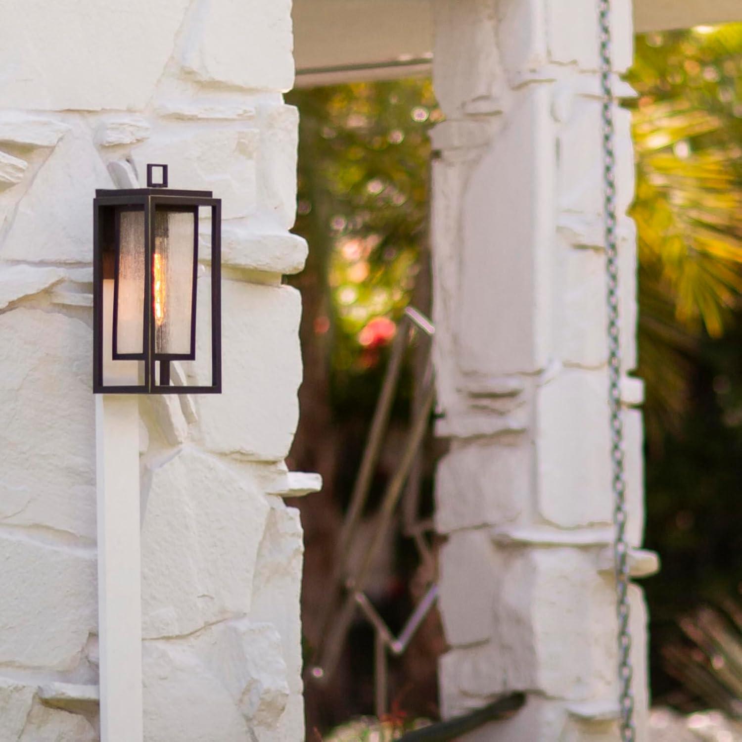 Republic Seeded Glass Outdoor Wall Mount Lantern