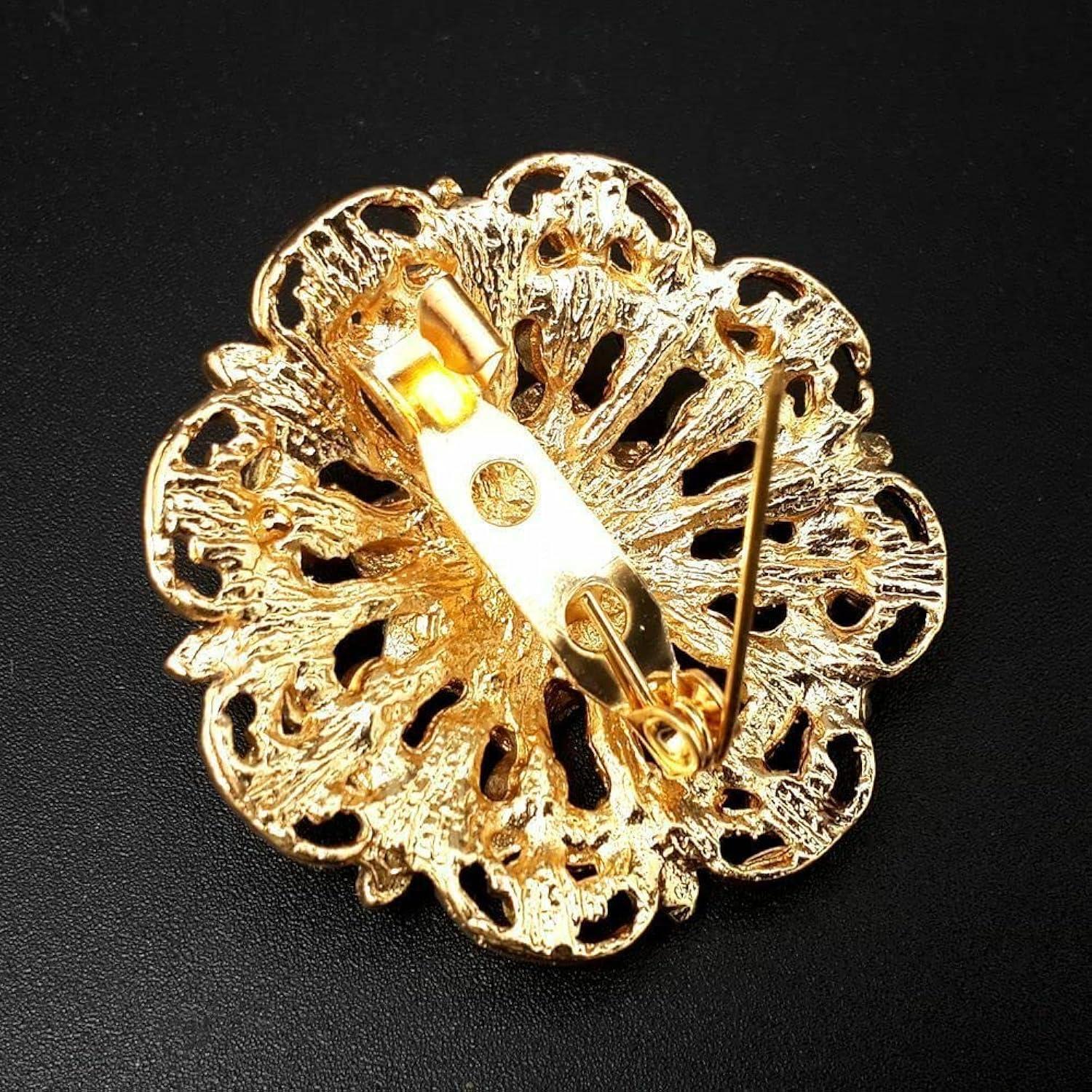 The Perfect Part Pack of 24 Rhinestone Crystal Flower Brooch Pins, Vintage Jewelry Colorful Crystal Flower Brooches for Women